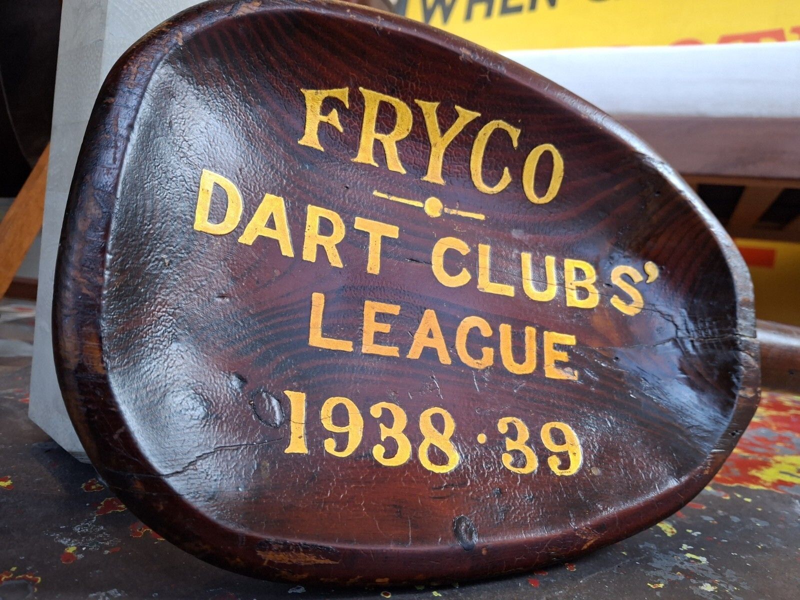 Late 1930's Over Sized Fryco Darts League Wooden Spoon Competition Prize. photo Home Decor