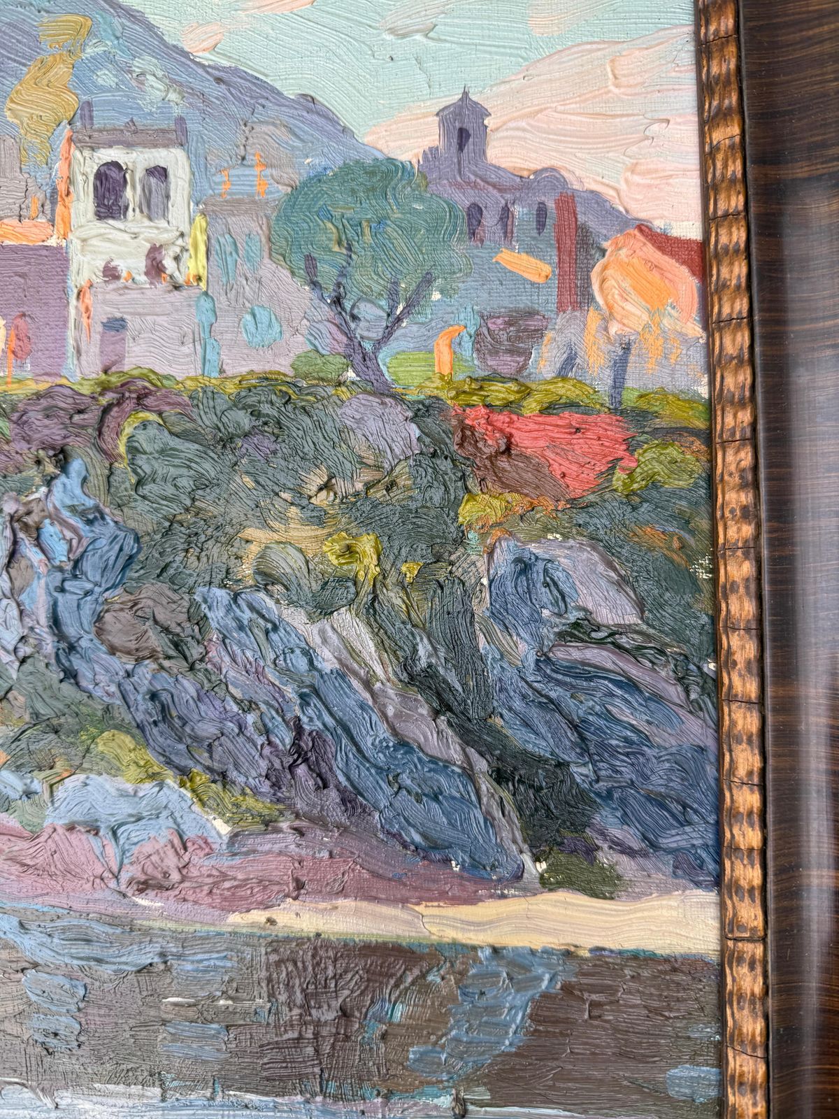 Antoni Llobet Aracil – Mediterraan Kustlandschap, Olieverf Op Doek, Europese Kunst, Ca. 1950 photo Kunst