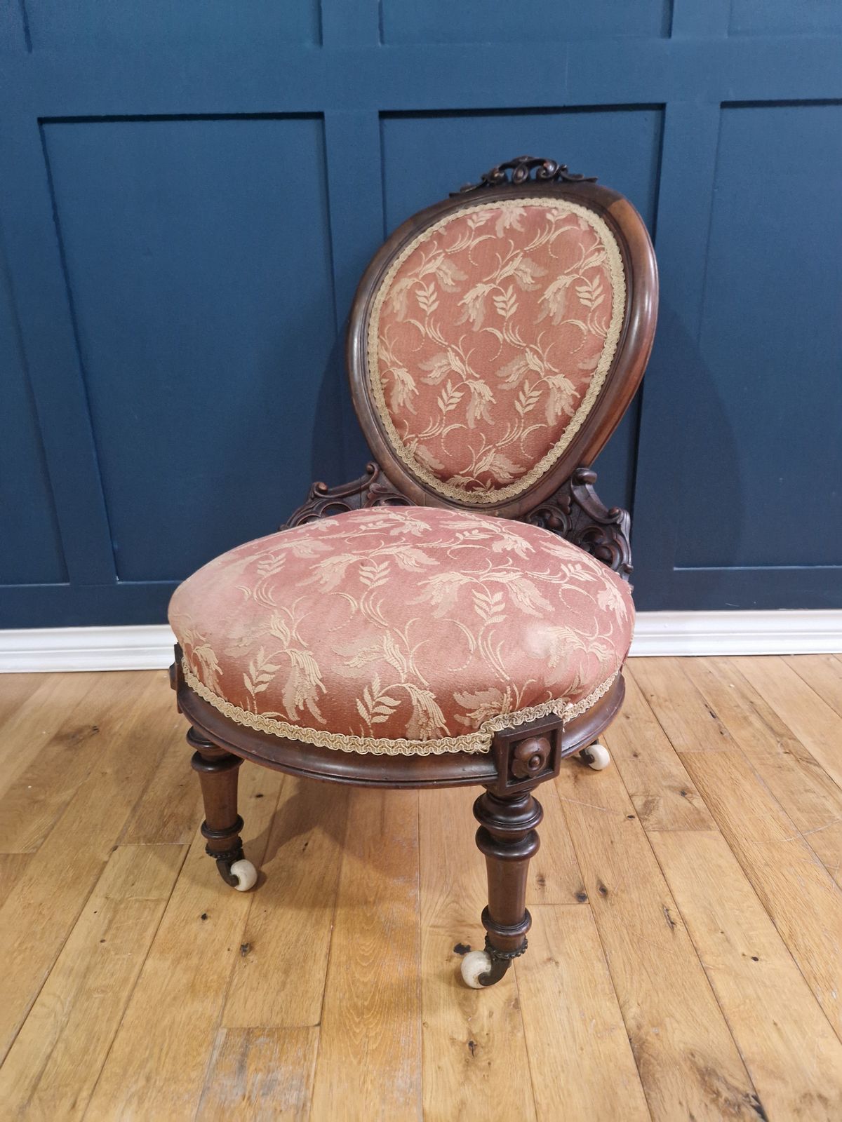 Victorian Nursing Chair / Slipper Chair –  C. 1870–1890 photo for sale