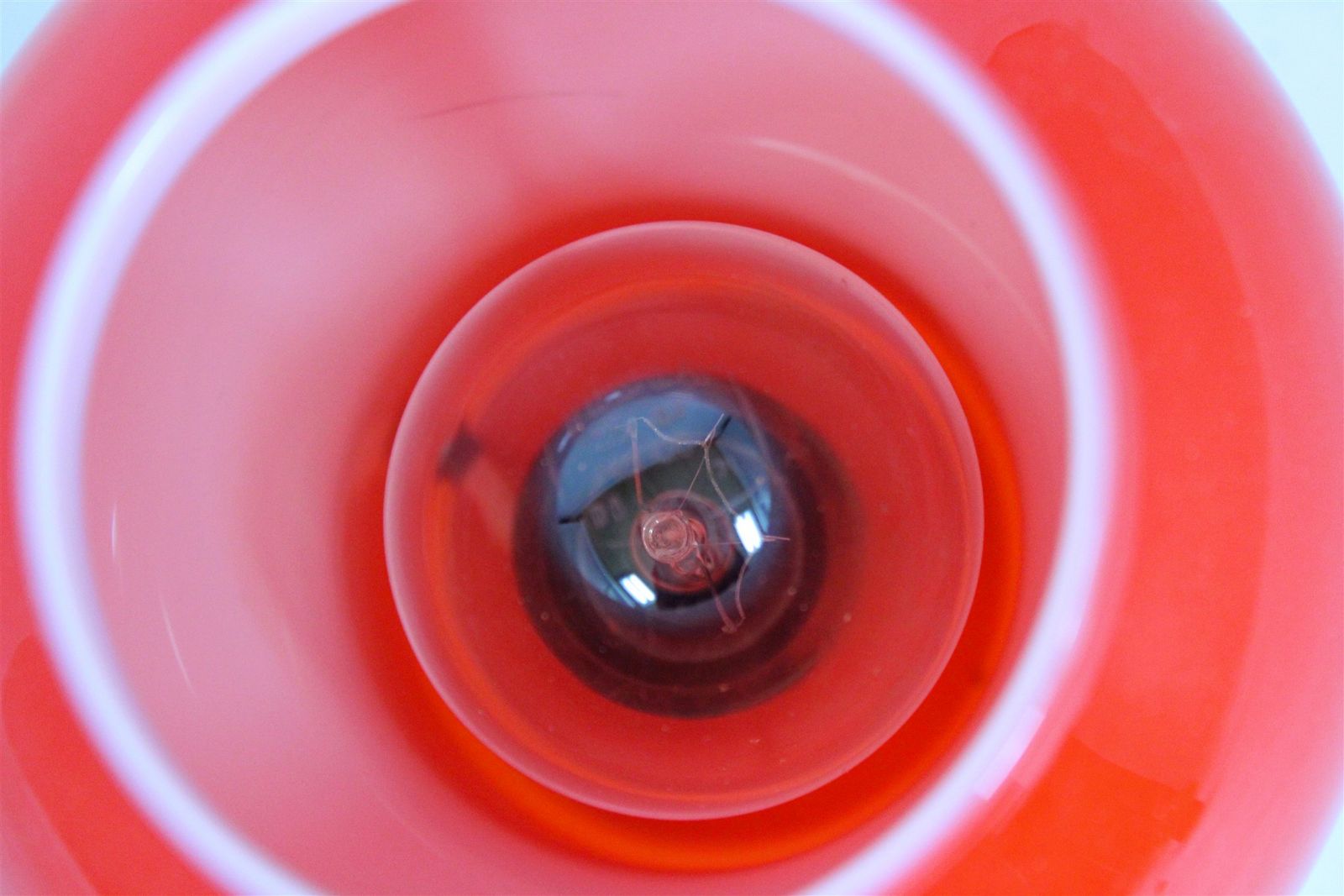 Vintage Red Glass Table Lamp Attributed To štěpán Tabery, Czechoslovakia, 1970s photo vinterior