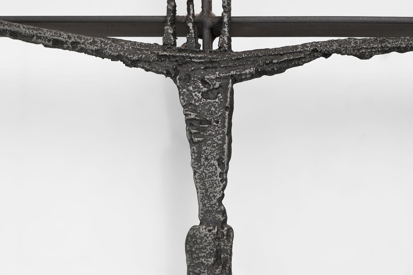 Brutalist Welded Iron Crucifix Wall Sculpture By Pia Manu, 1950s photo 1300.0