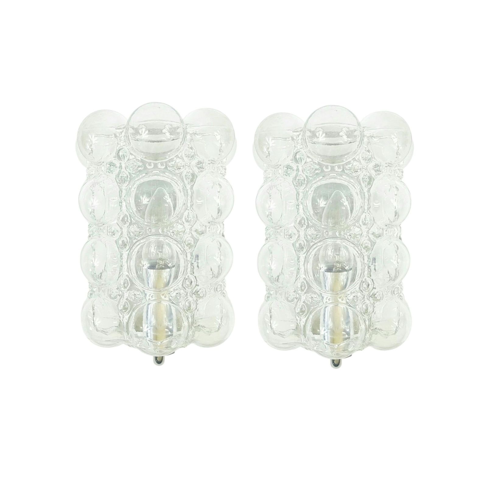 Mid Century Modern Bubble Glass Wandlampen Van Helena Tynell Voor Limburg, Duitsland, Jaren 1960