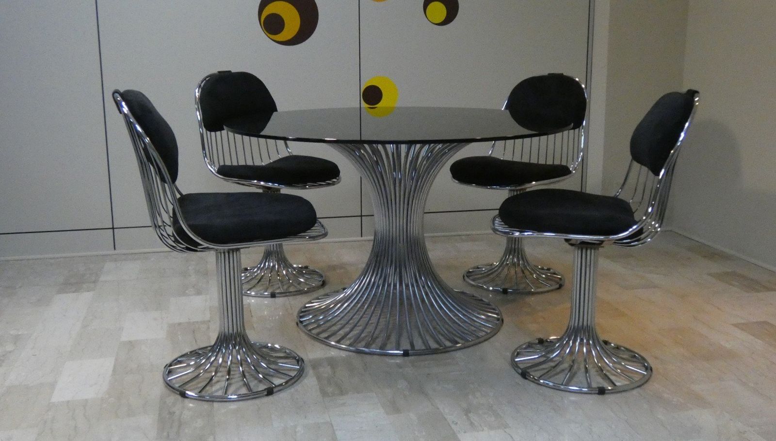 Margot Chairs And Tulip Dining Table By Gastone Rinaldi For Rima, Italy, 1968, Set Of 5