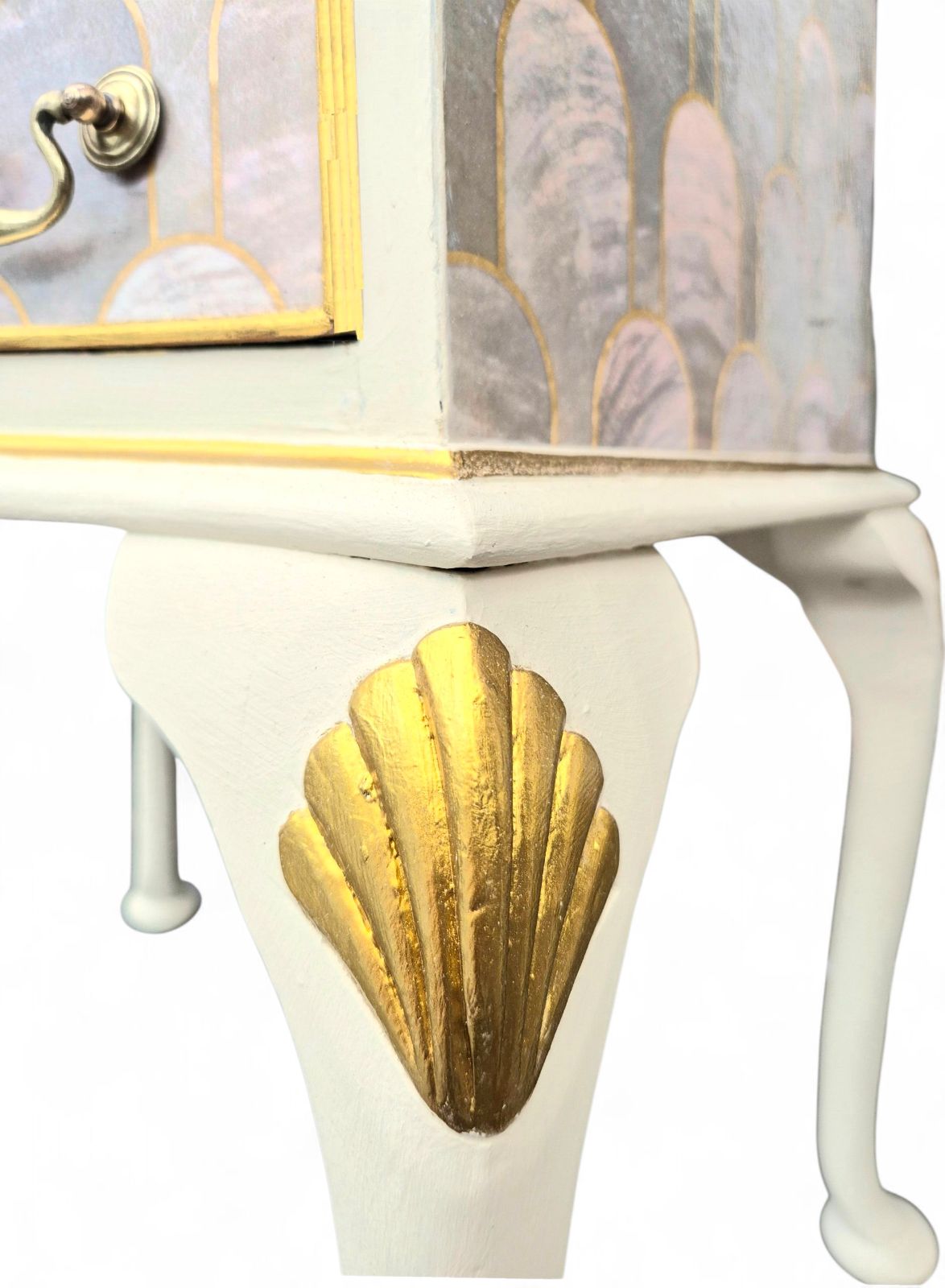 photo for sale Pair Of Professionally Upcycled Bedsides With Art Deco Bethan Gray Decoupage