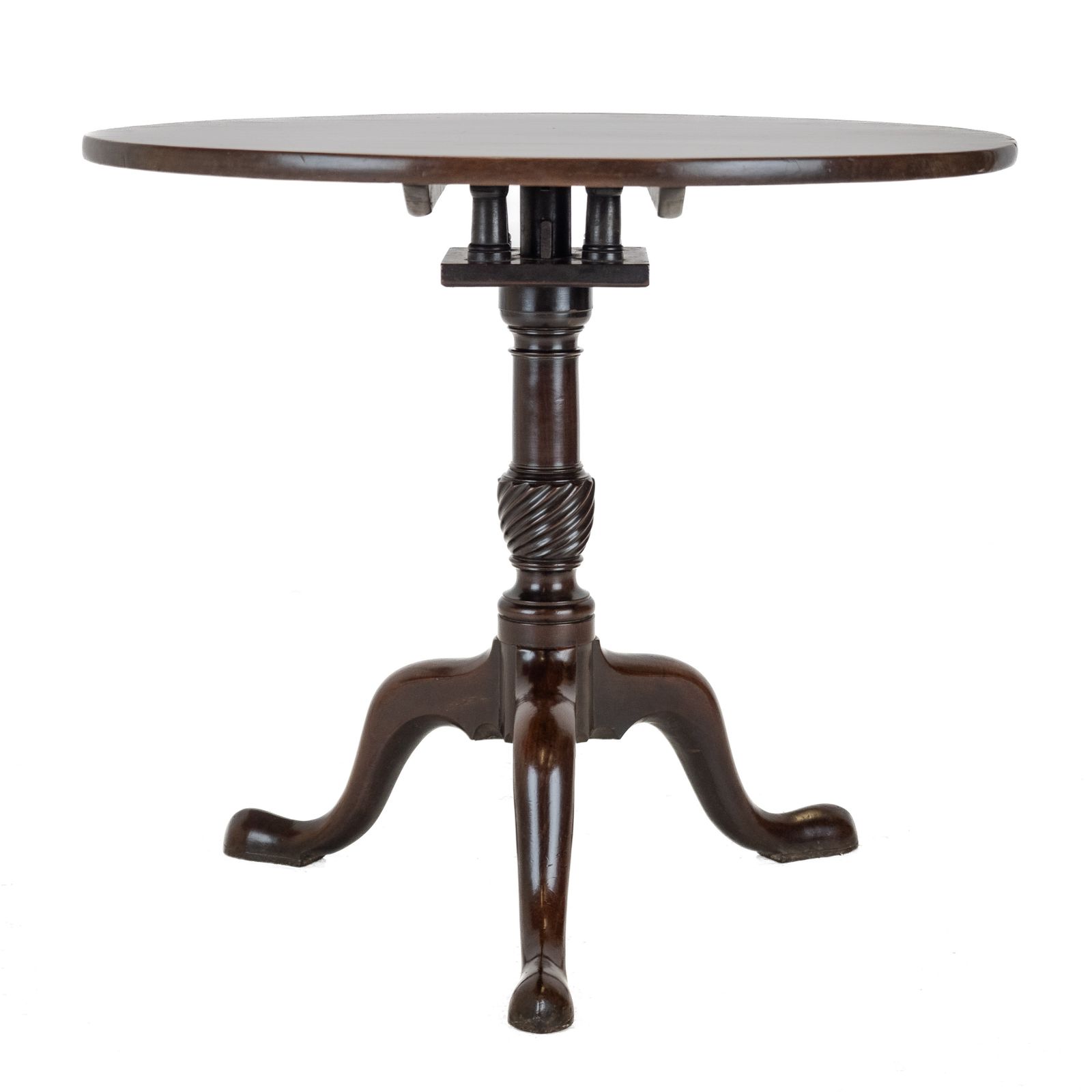 George II–III Period Mahogany Birdcage Tripod Supper / Wine Table, C.1760 (Georgian, 3rd Quarter 18th Century) photo vintage