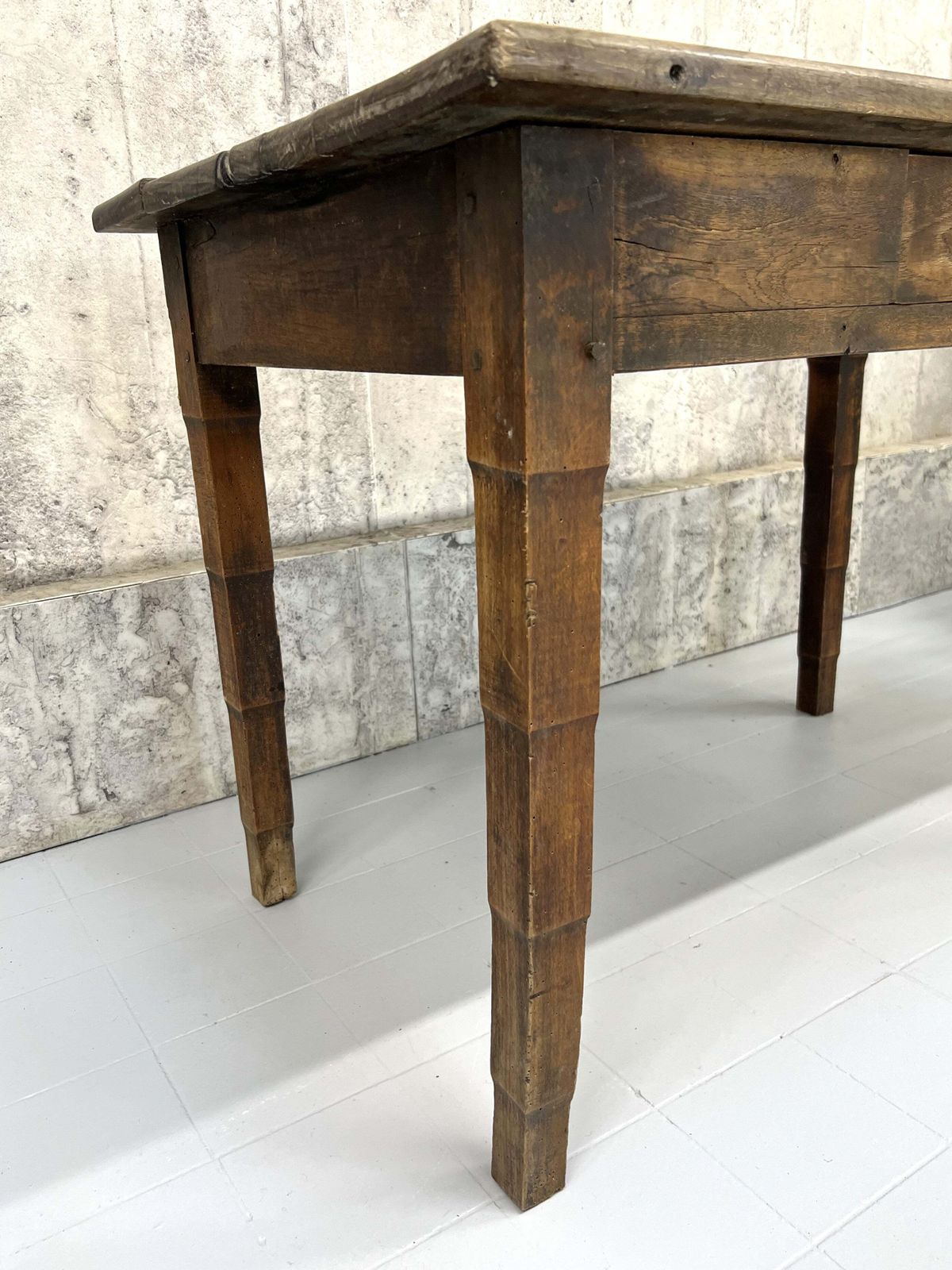 104.5cm Rustic Oak 1930's Bistro Table photo furniture
