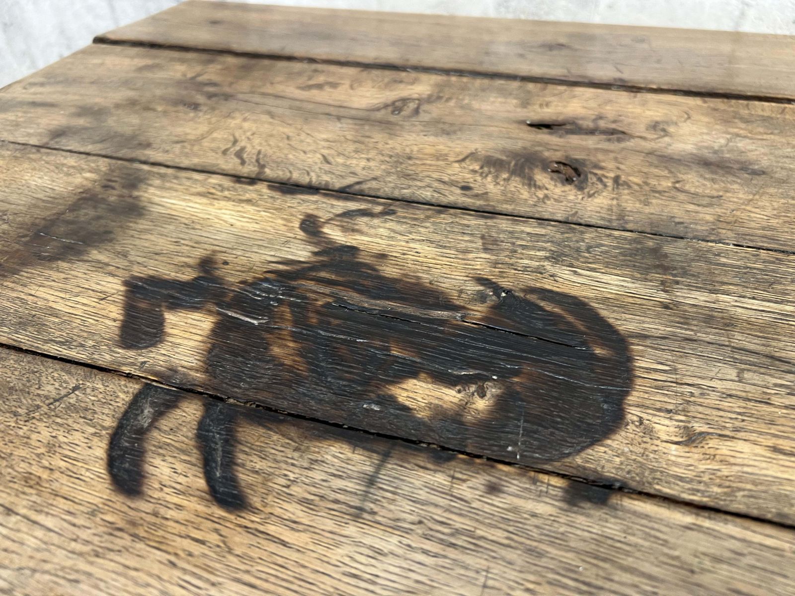 104.5cm Rustic Oak 1930's Bistro Table photo 455.0