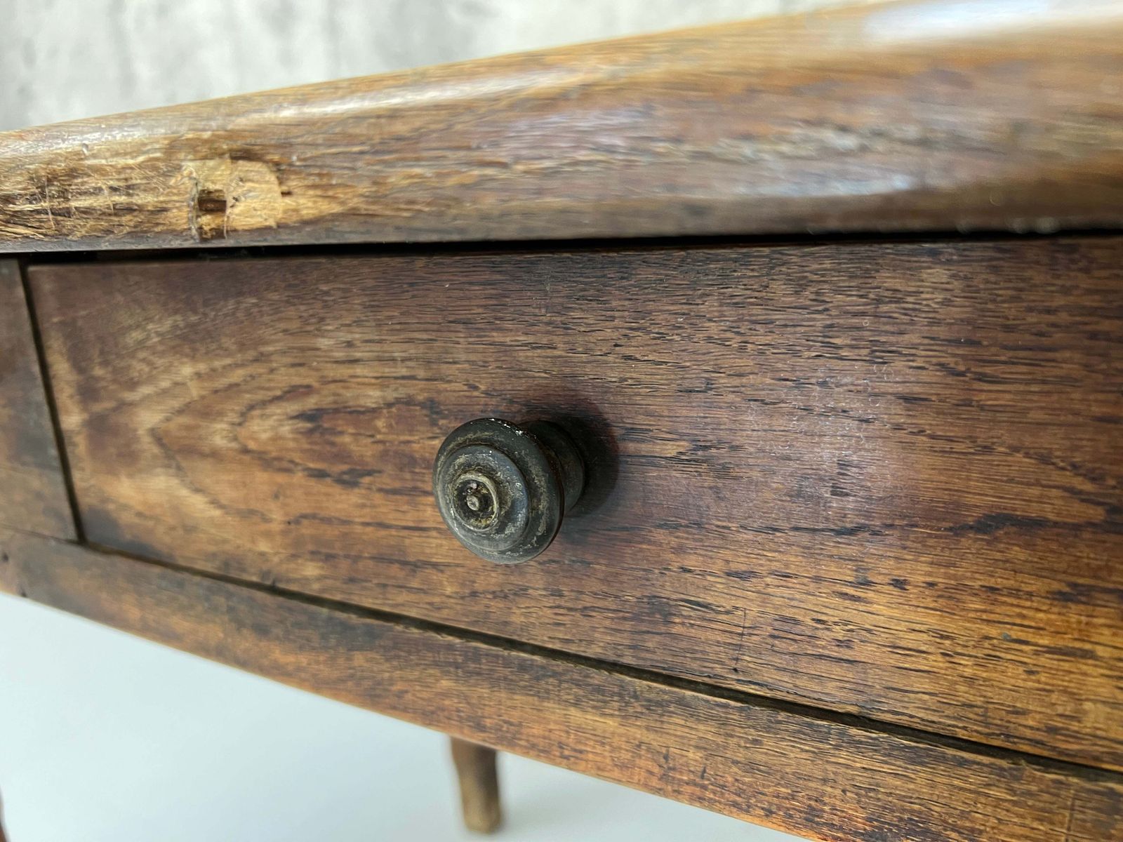 104.5cm Rustic Oak 1930's Bistro Table photo buy