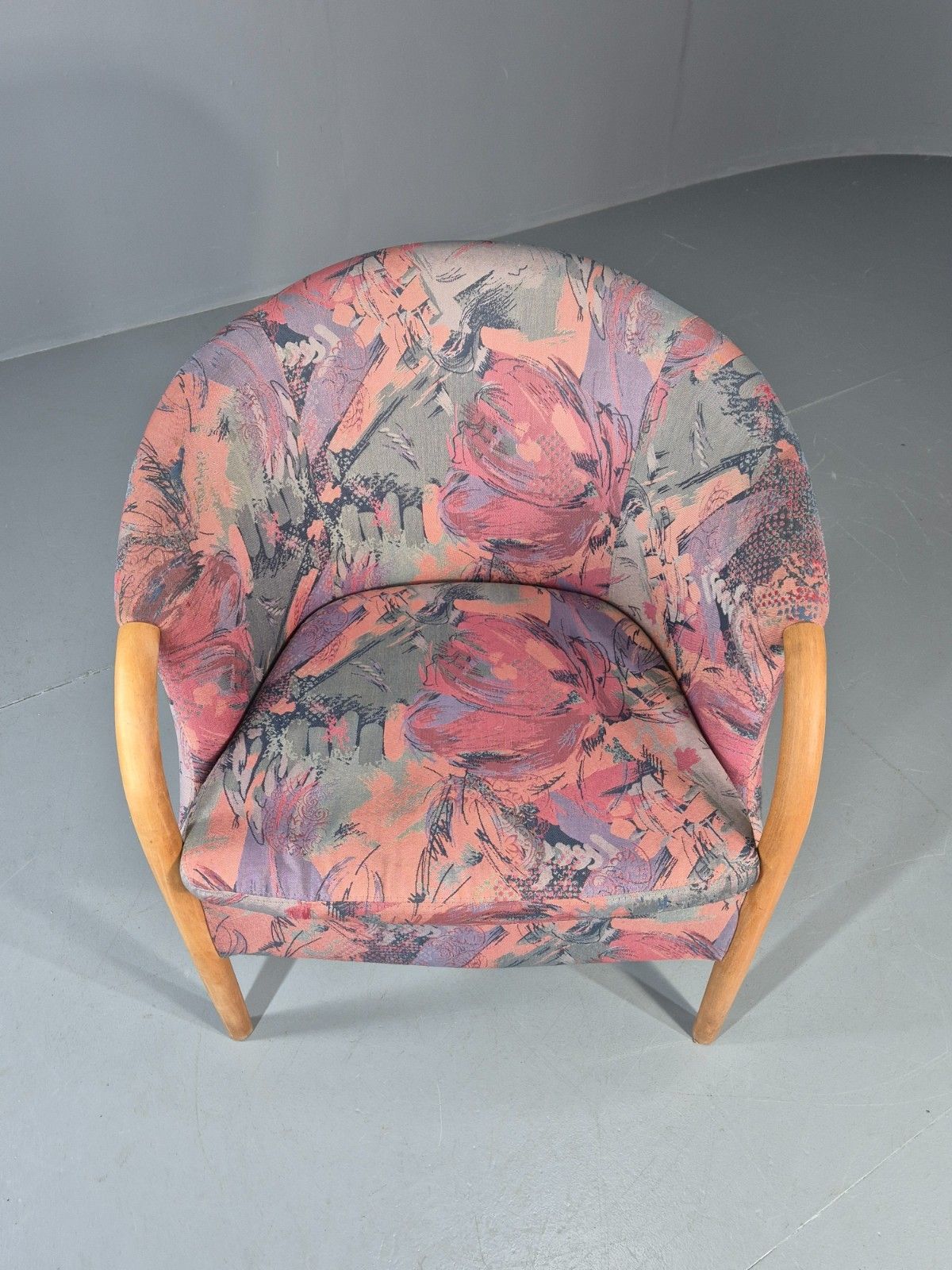 Vintage Tub Chair Stouby Multicoloured Danish Retro 1980s Eb11347 Mnor photo for sale