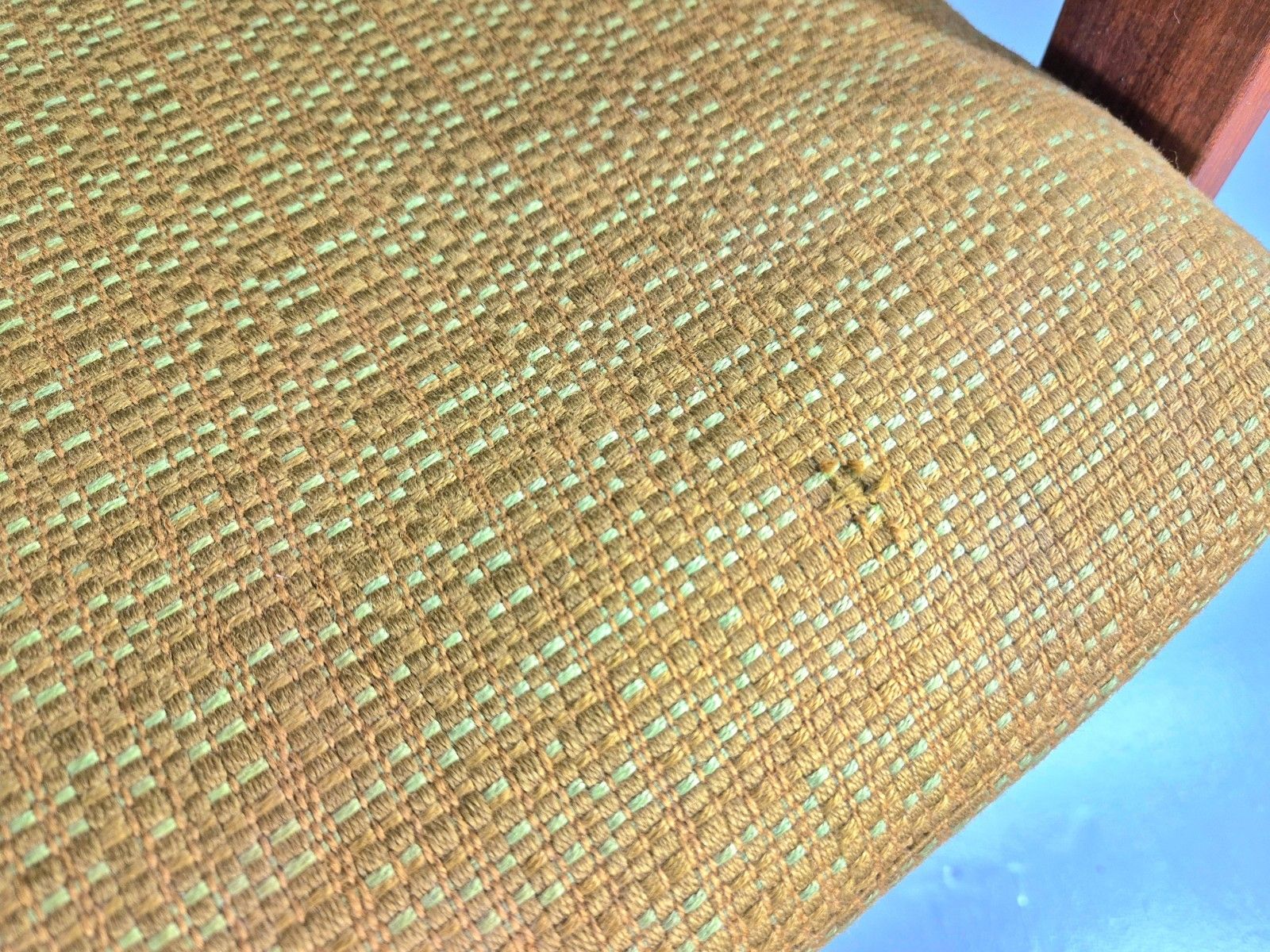 450.0 2 Danish Desk Chairs Teak Framed Original Wool Upholstery 1960s Mcm Eb11335 Mdin photo