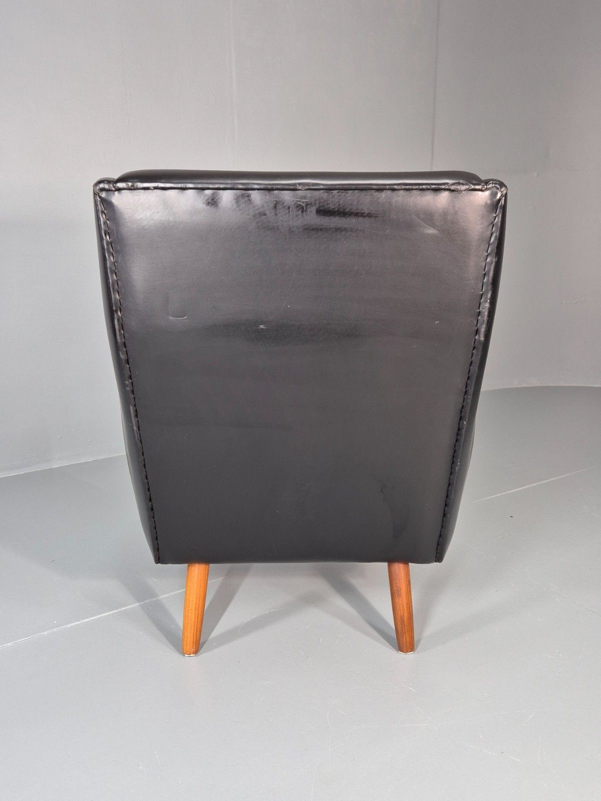photo buy 1960s High Back Lounge Chair Vintage Danish Mcm Retro Teak Legs Eb11330 Mnor
