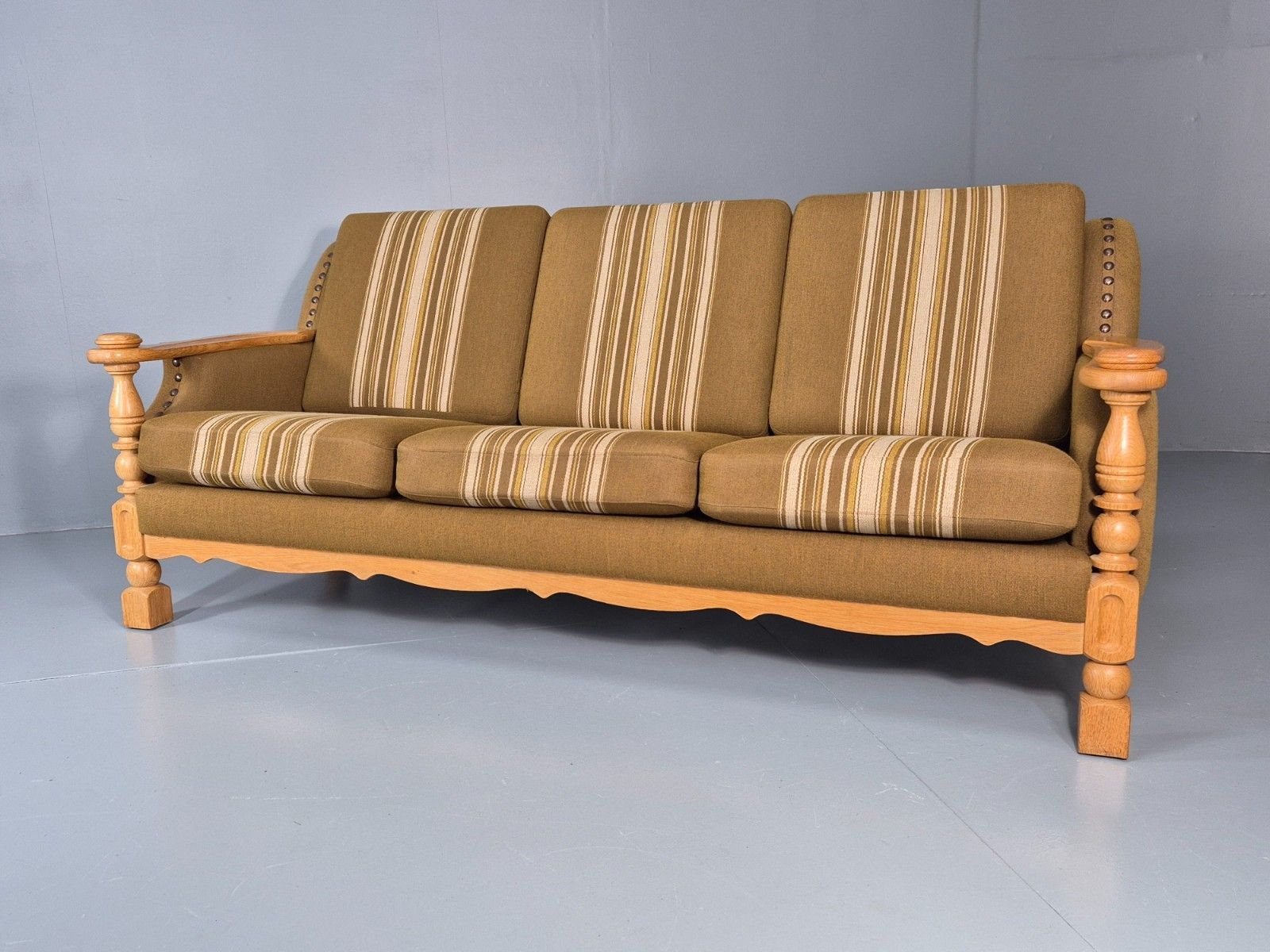 Vintage Danish Three Seater Settee Kjaernulf Style Oak Frame Eb11313 M3ss photo vinterior