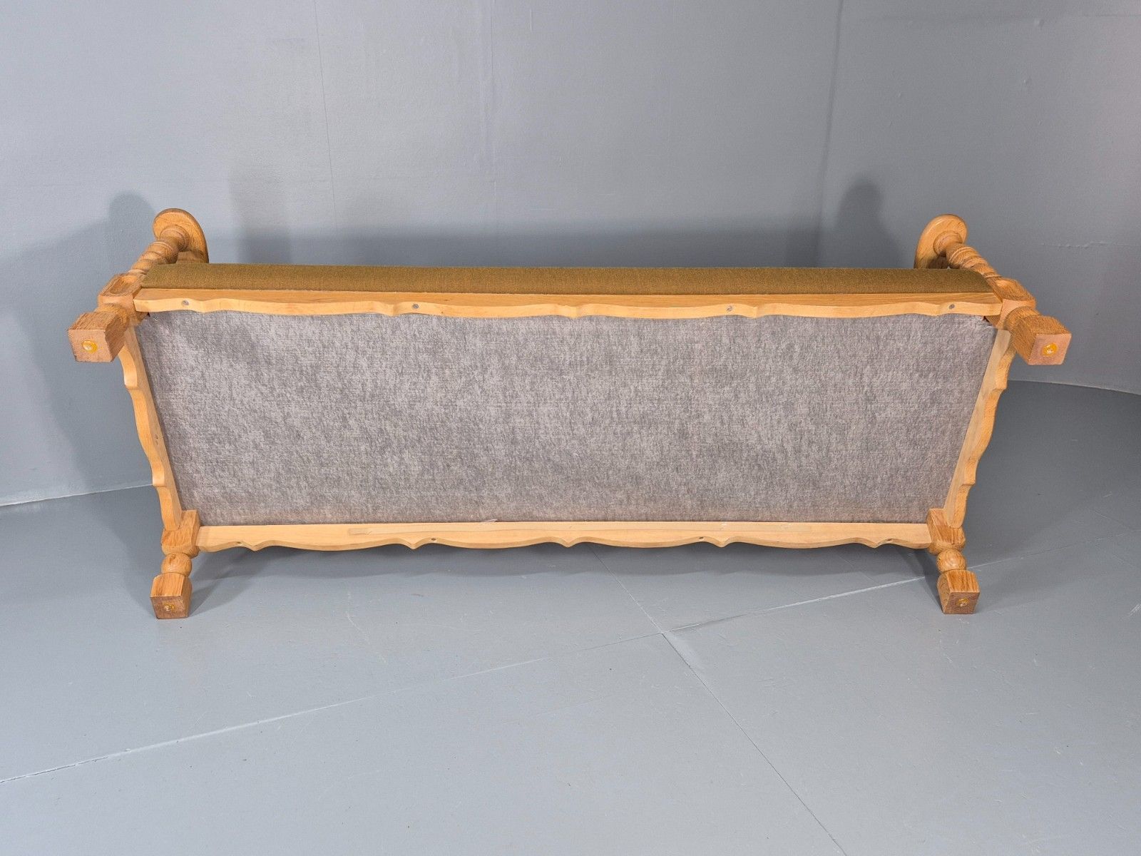 photo vinterior Vintage Danish Three Seater Settee Kjaernulf Style Oak Frame Eb11313 M3ss
