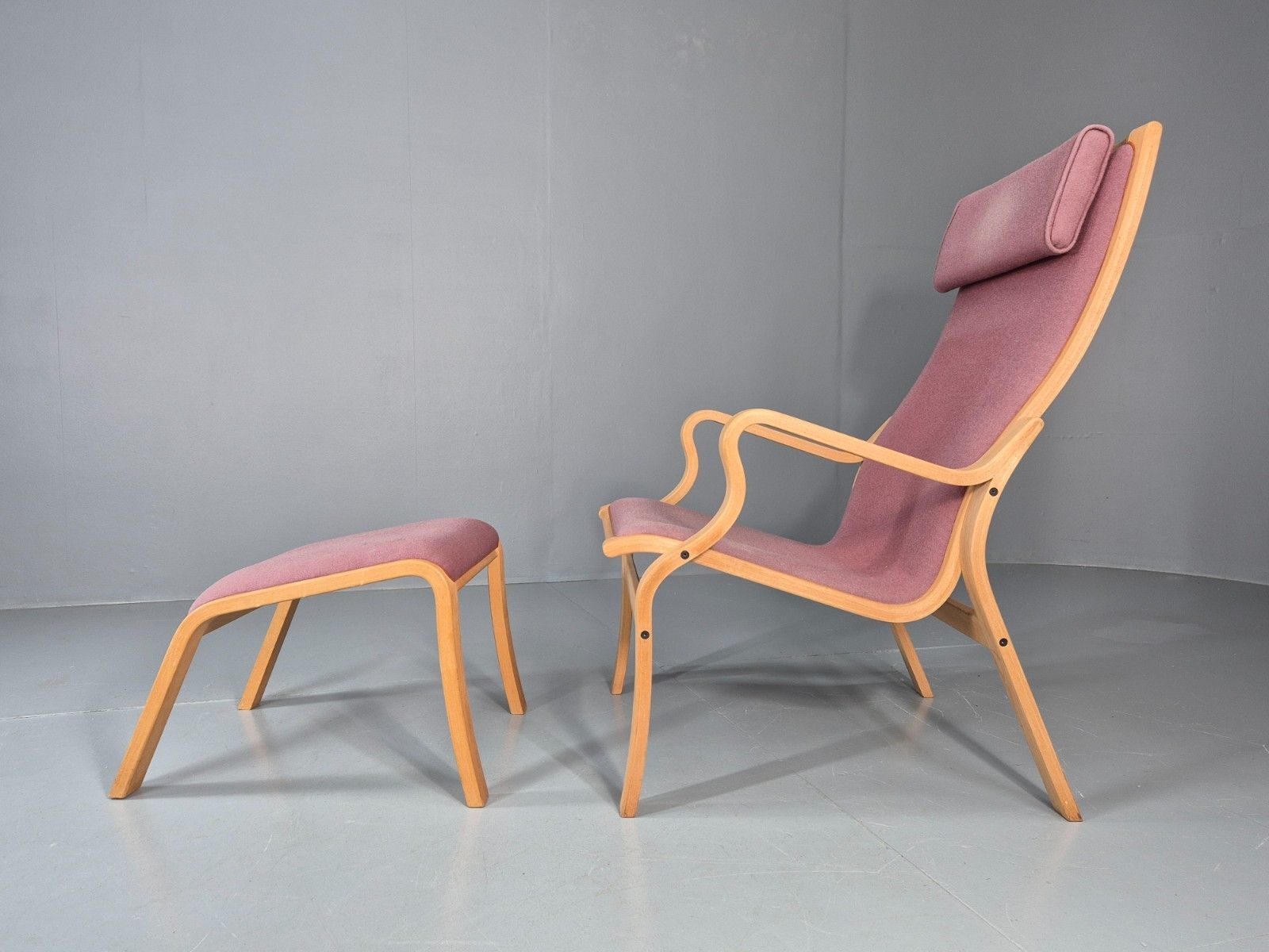 Vintage Danish Bentwood Chair And Footstool Ostergaard Style Retro Eb11297 Mben photo furniture