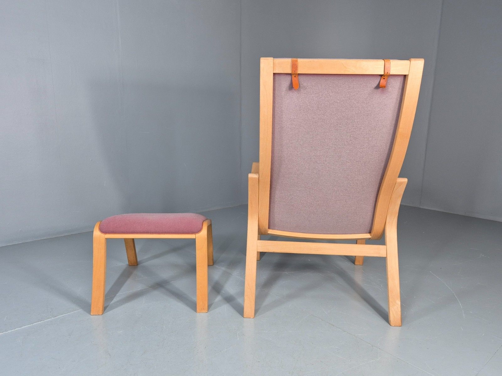 Vintage Danish Bentwood Chair And Footstool Ostergaard Style Retro Eb11297 Mben photo vintage