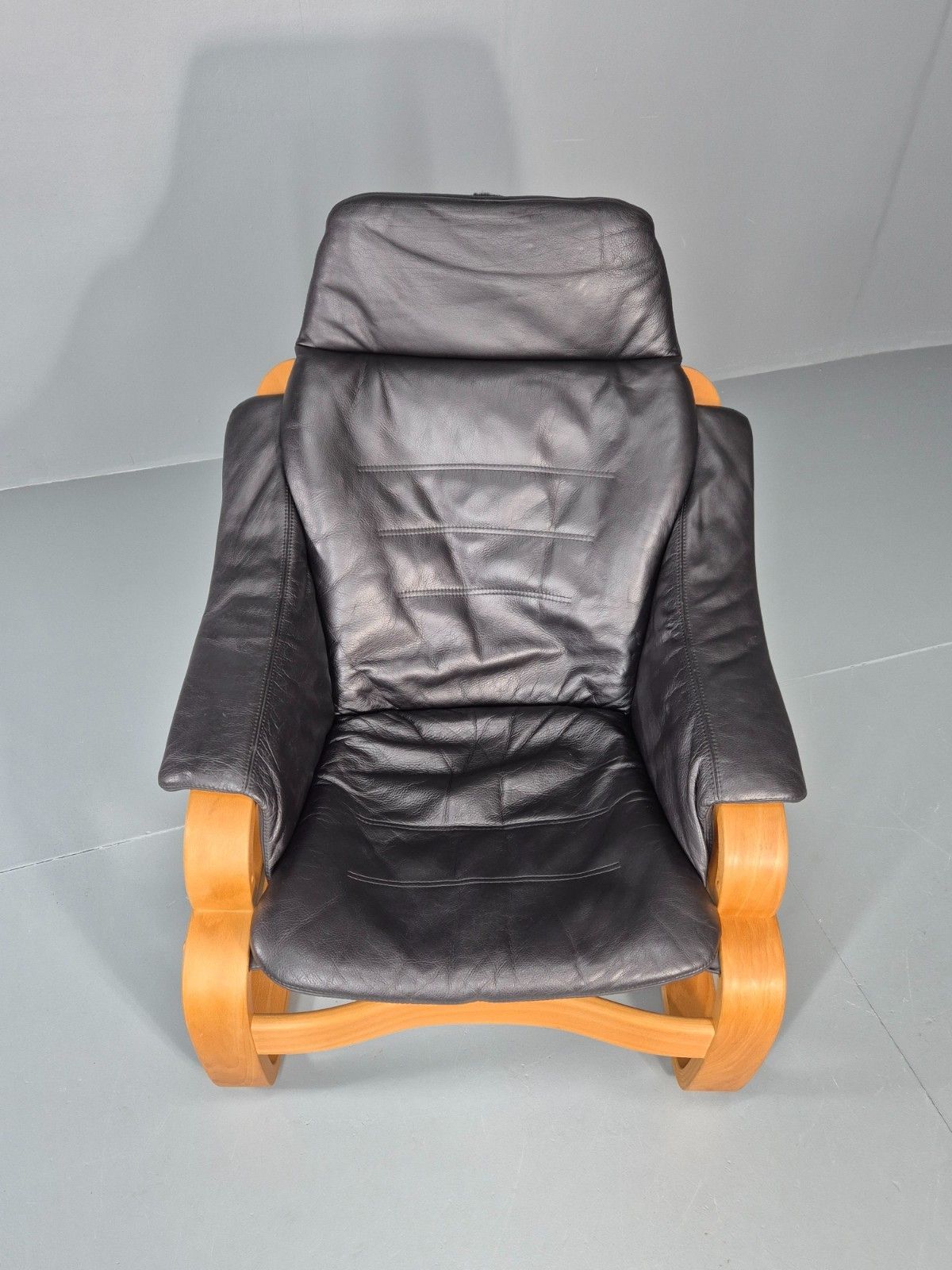 Skippers Apollo Leather Lounge Chair Bentwood Frame 1980s Retro Mcm Eb11290 Mben photo 325.0