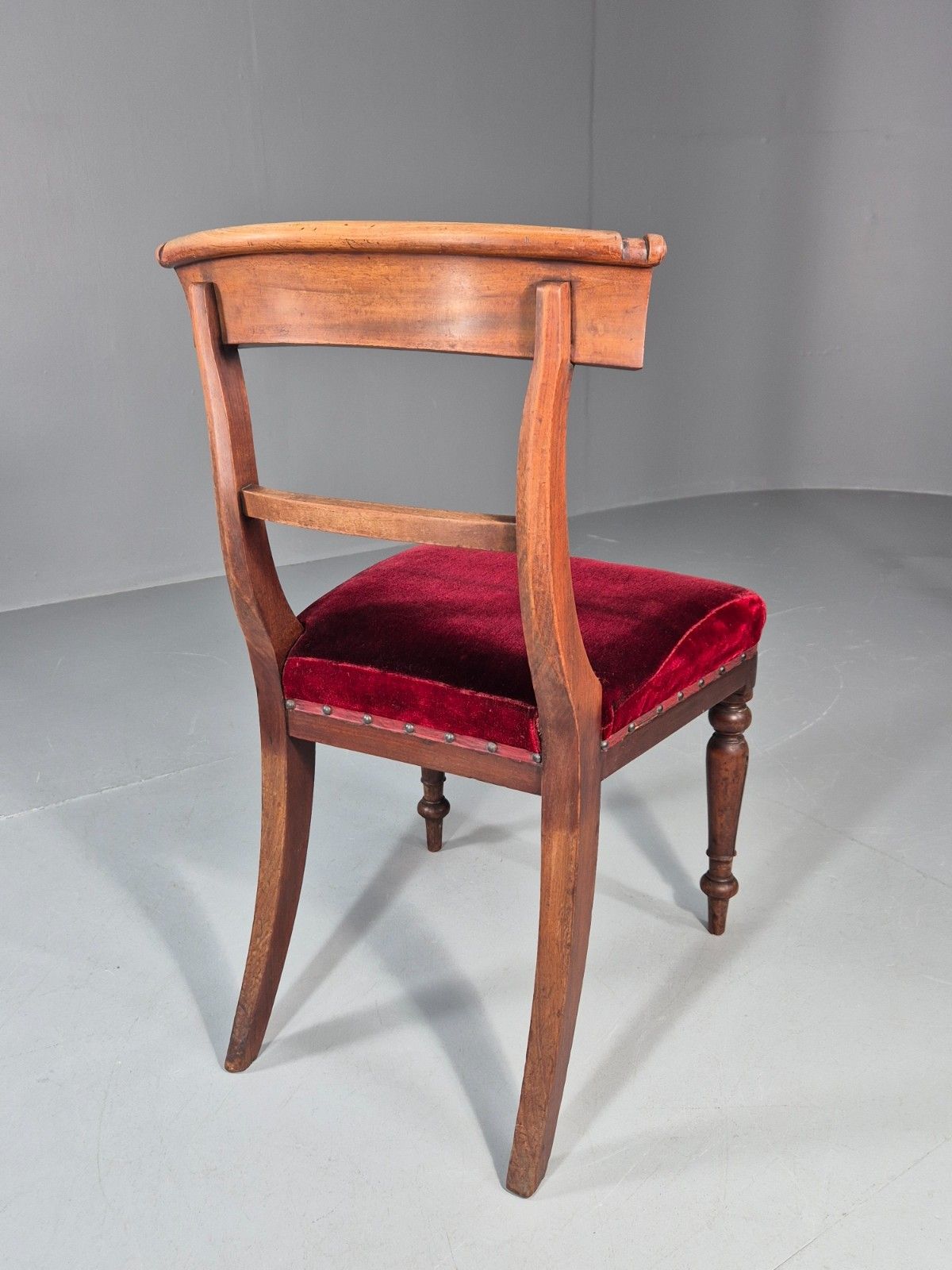 Antique William IV Mahogany Dining Chair Red Velvet Upholstery 1830 Eb11224 Vdin photo buy