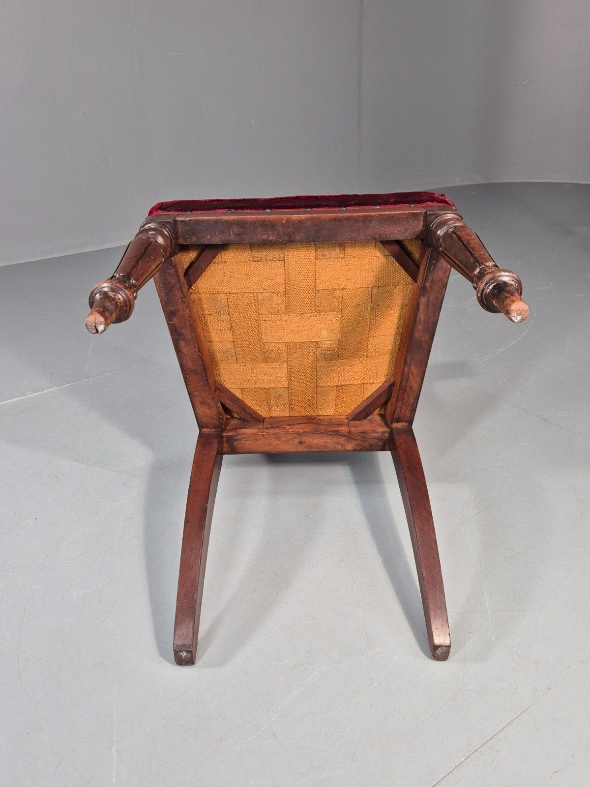 photo vinterior Antique William IV Mahogany Dining Chair Red Velvet Upholstery 1830 Eb11224 Vdin