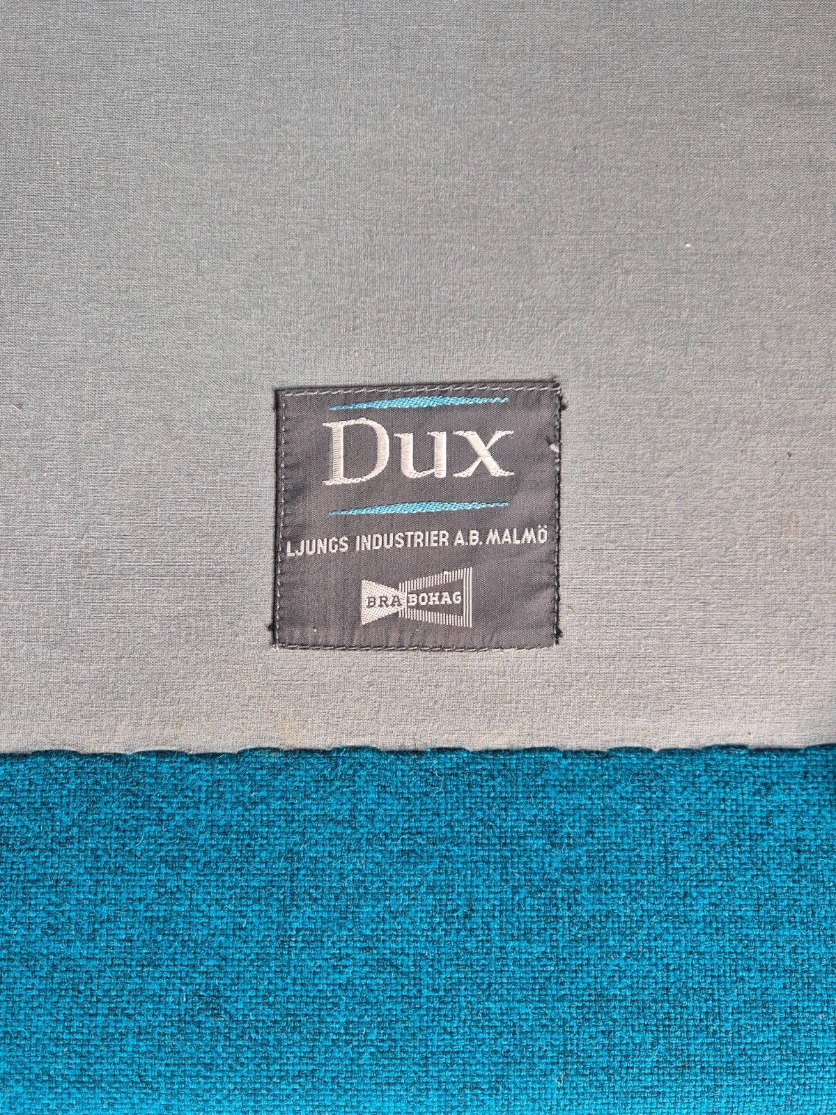 Furniture Vintage Swedish Lounge Chair 1960s Retro Dux Mid Century Blue Wool  Eb11104 Mnor photo
