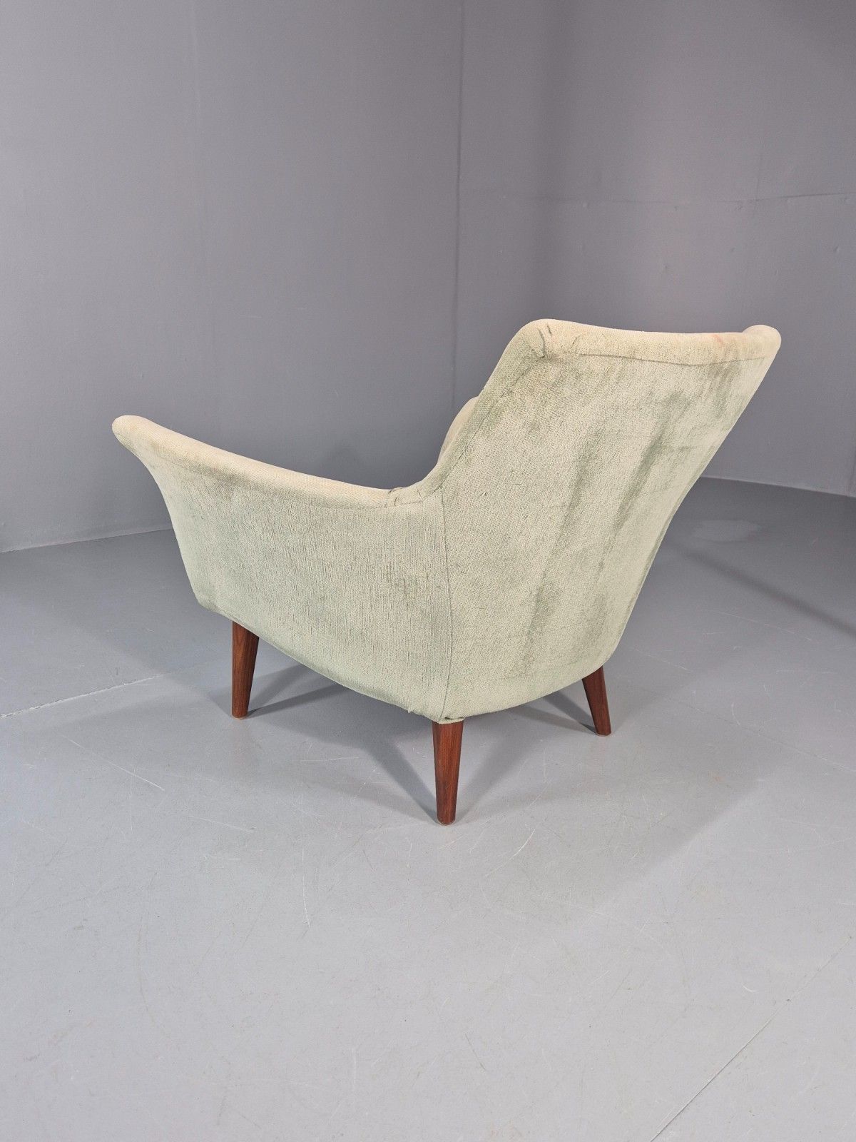 photo vintage Mid Century Scandinavian Lounge Chair 1960s Retro Green  Eb11090 Mnor