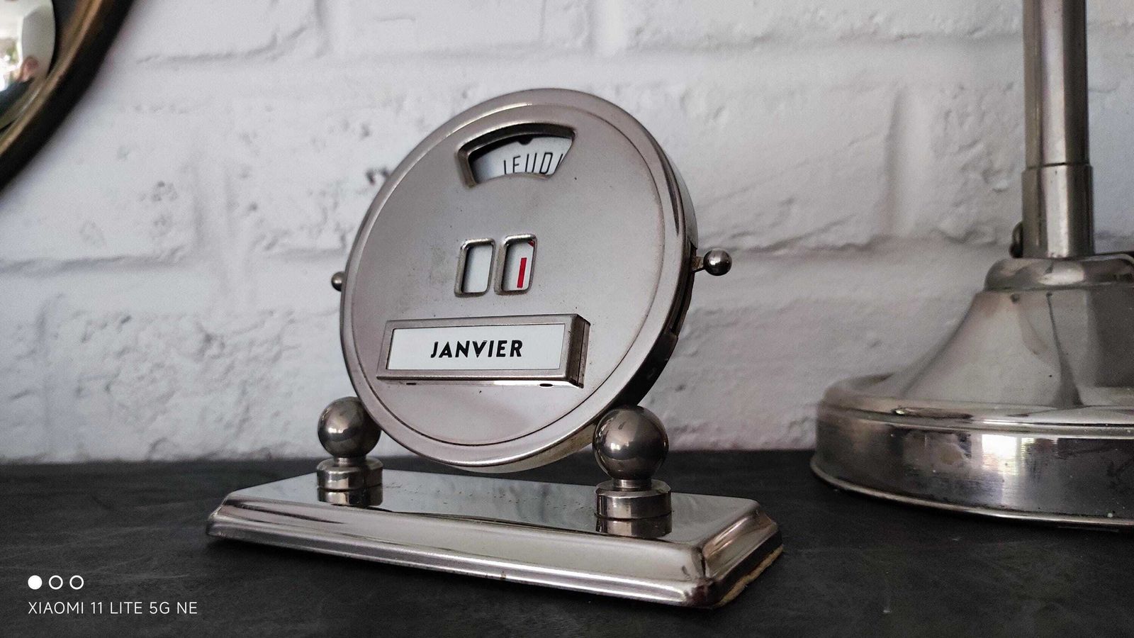Art Deco Chrome Perpetual Calendar Antique Mistral French Desktop Calendar photo Home Decor