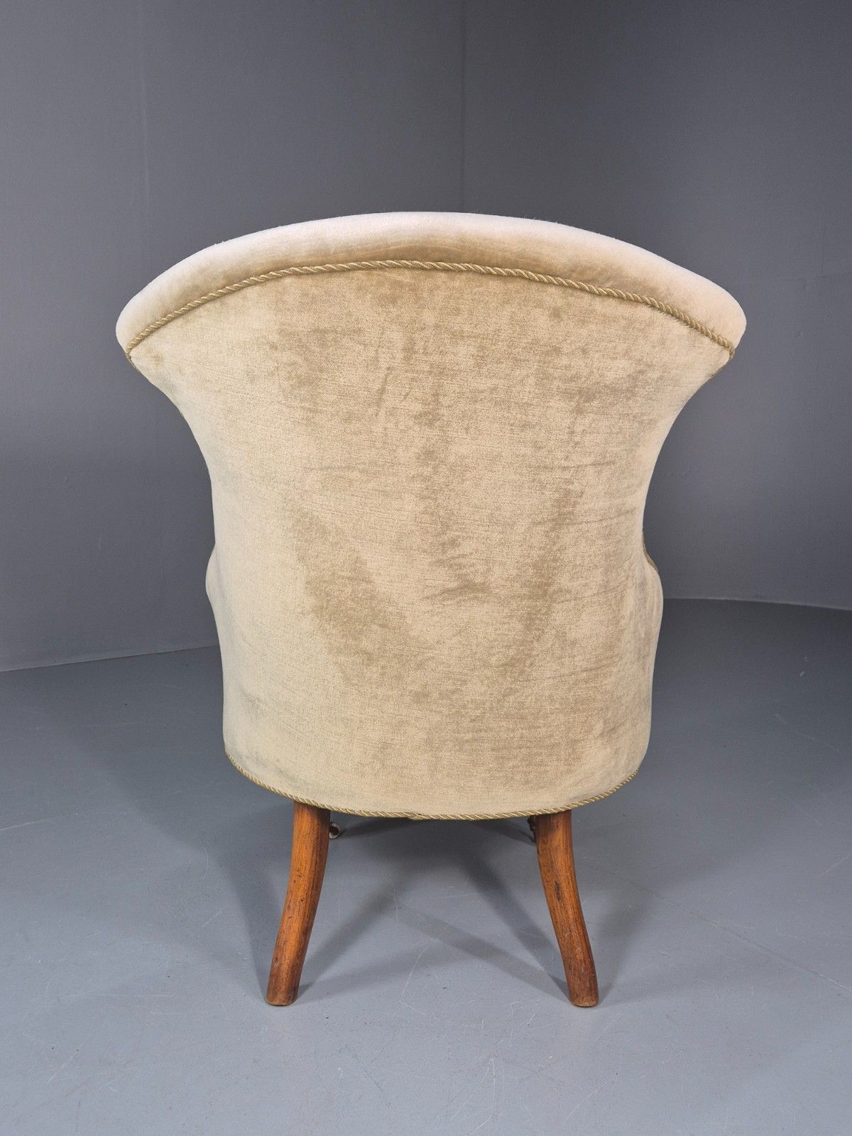 photo for sale Antique Cocktail Chair Green Velour Vintage Danish 1800s  Eb10761 Vclo