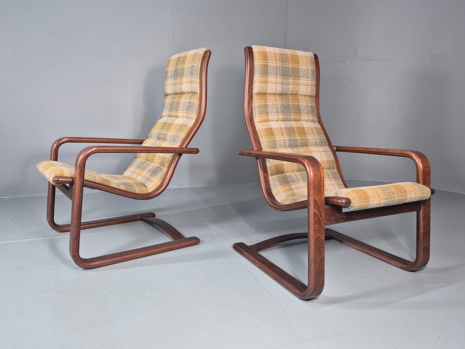 2 Mid Century Lounge Chairs New Upholstery 1970s Retro Danish  Eb10325 Mben photo furniture