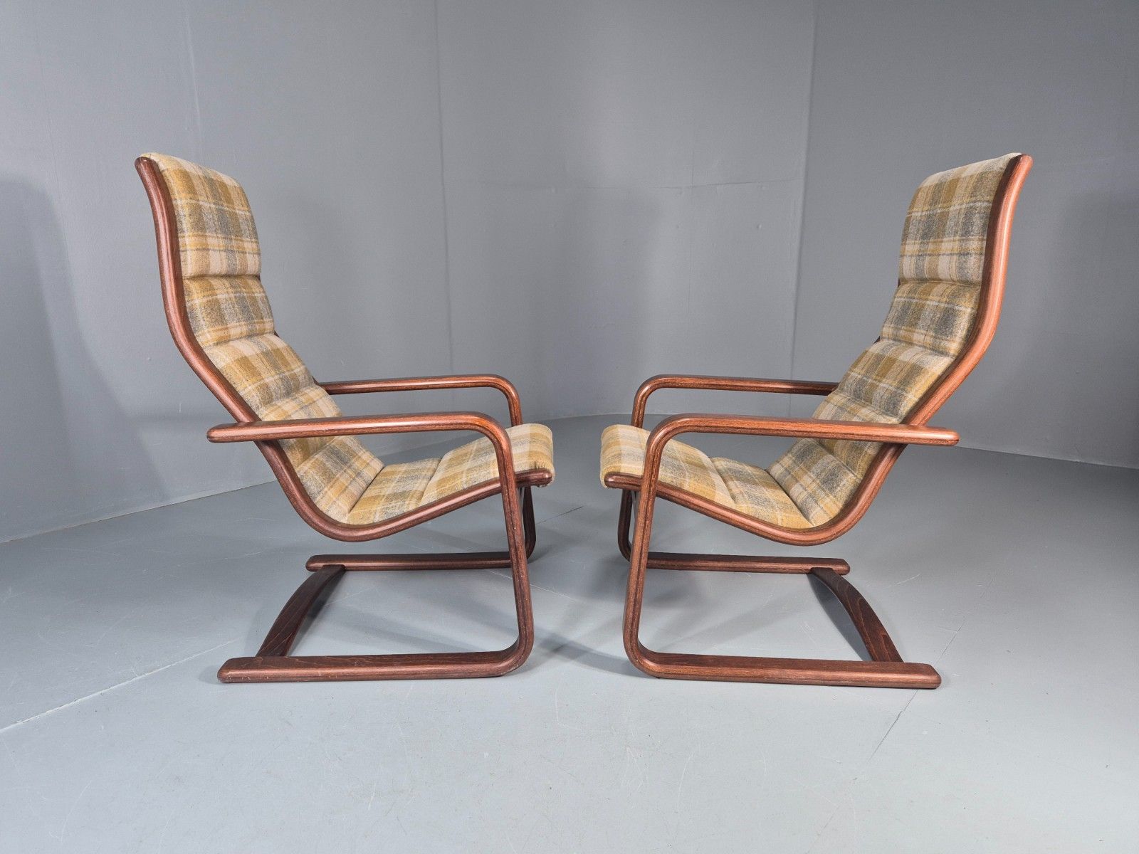 photo buy 2 Mid Century Lounge Chairs New Upholstery 1970s Retro Danish  Eb10325 Mben