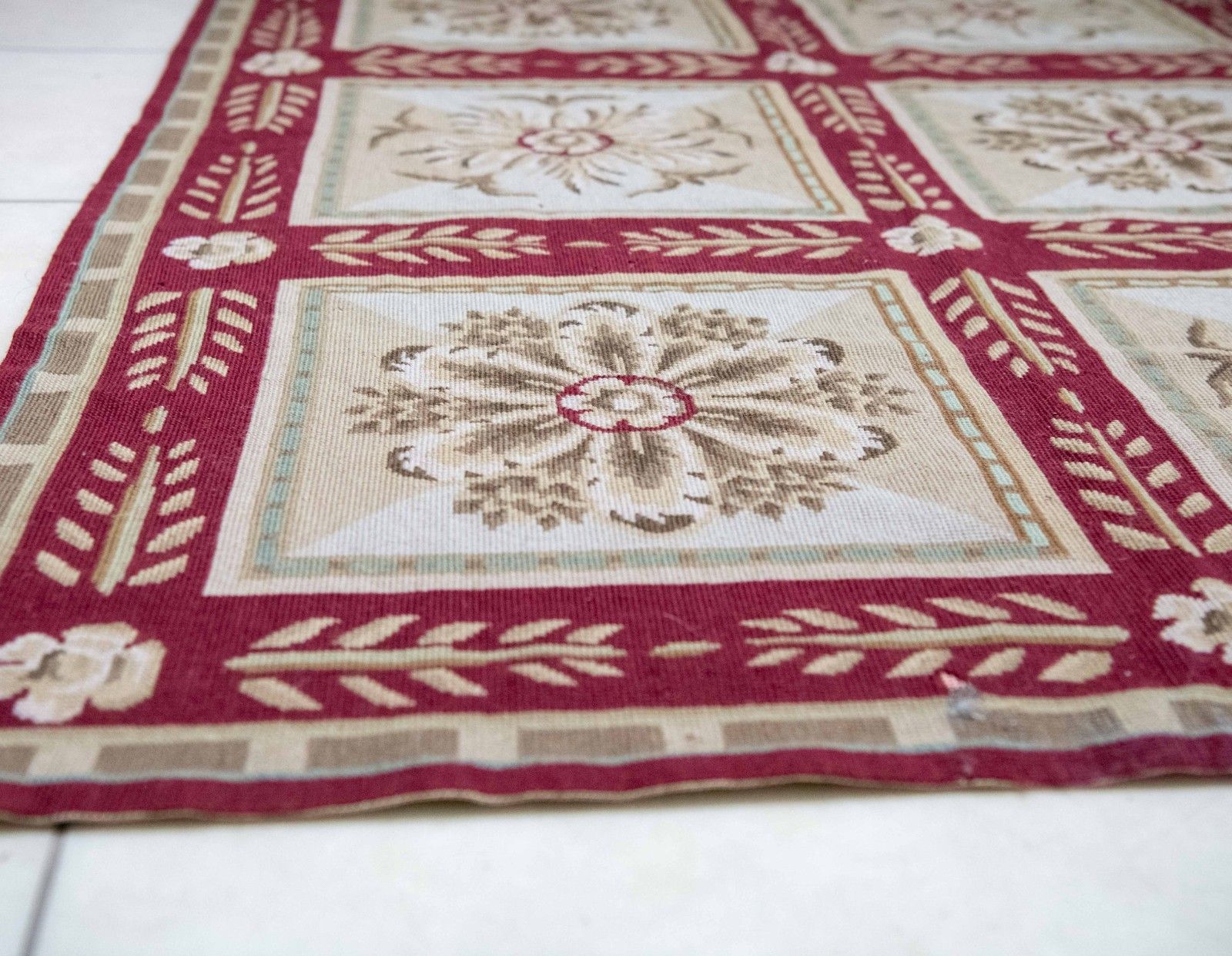Aubusson French Style Antique Hand Made Needlepoint Rug 114cm X 177cm photo vinterior