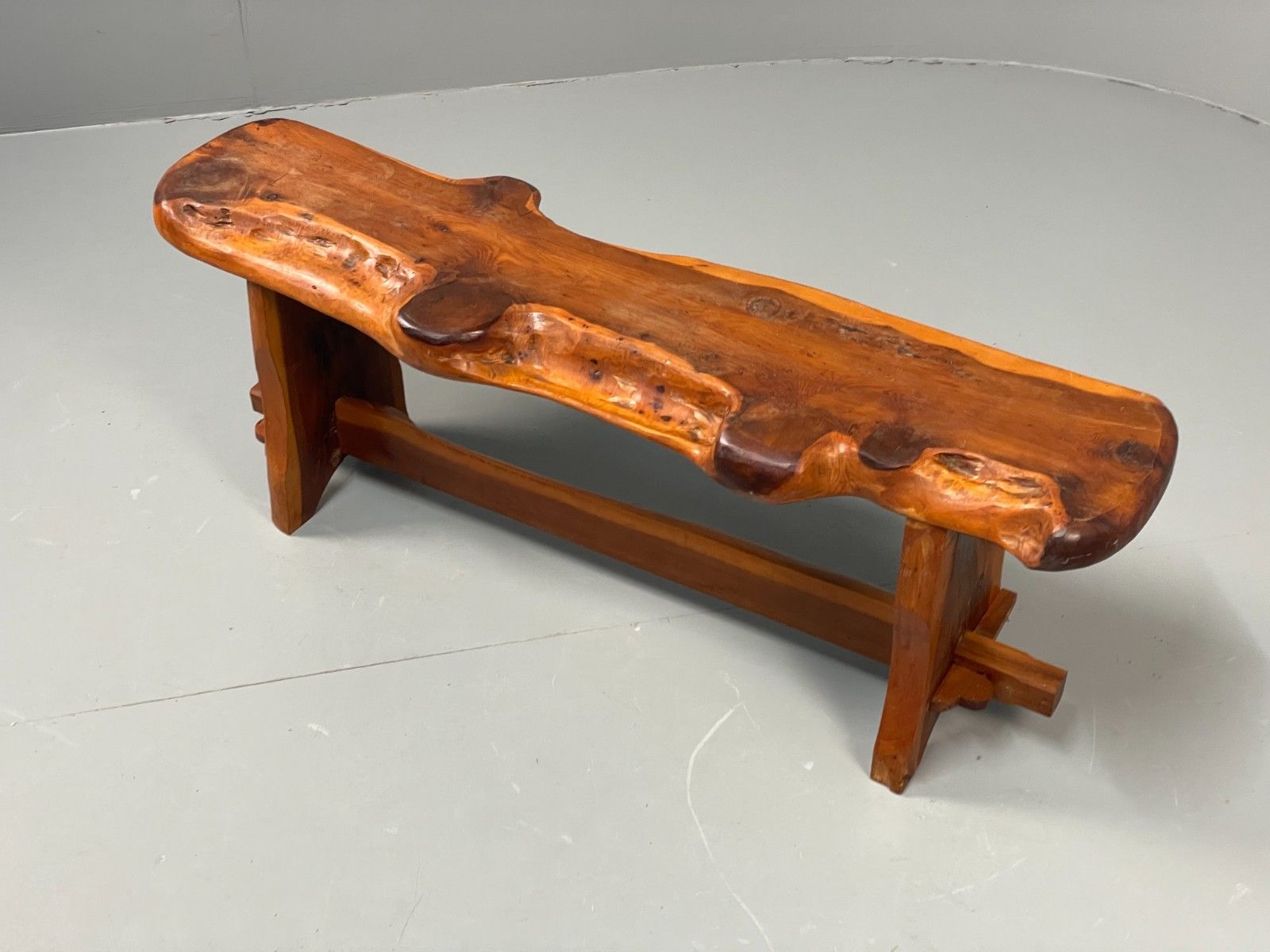 Natural Live Edge Bench Chunky Solid Organic Design Eb11066 Mwoo photo for sale