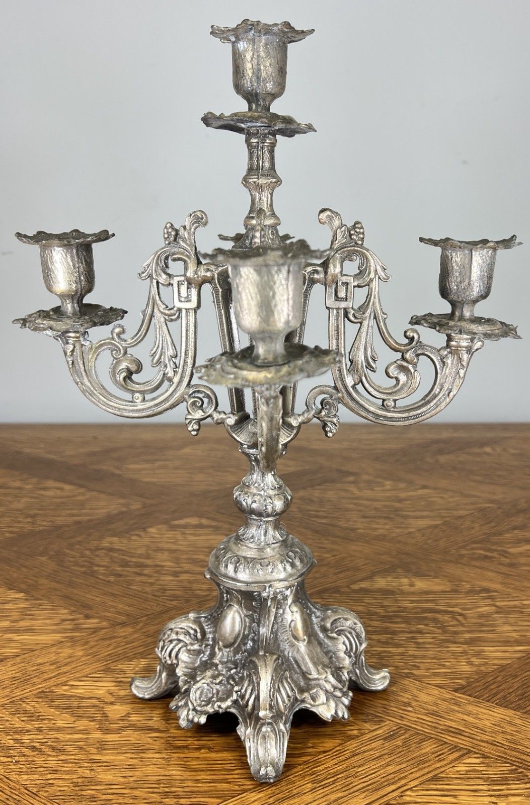 Candelabra Vintage French Style Metal Five Arm Table Centrepiece Lot 4671 photo furniture