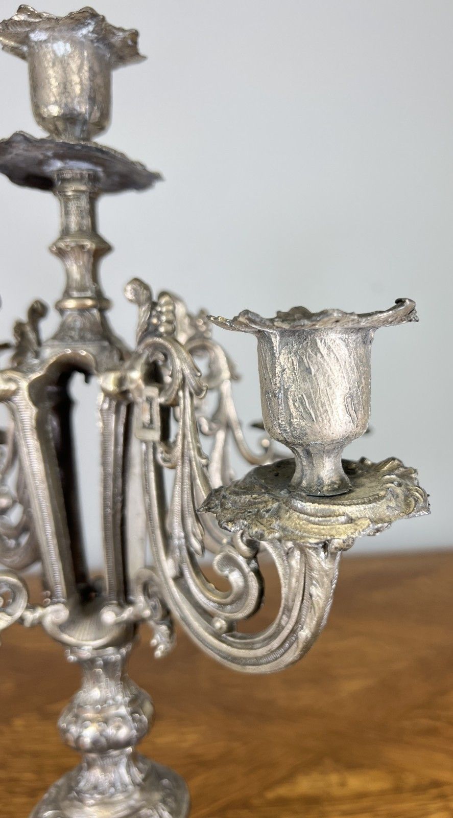 Candelabra Vintage French Style Metal Five Arm Table Centrepiece Lot 4671 photo Home Decor