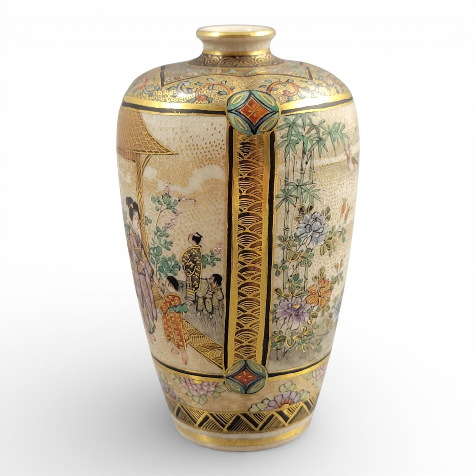 Miniature Japanese Satsuma Vase By Chosei, Kyoto, Meiji Era C.1890 photo for sale