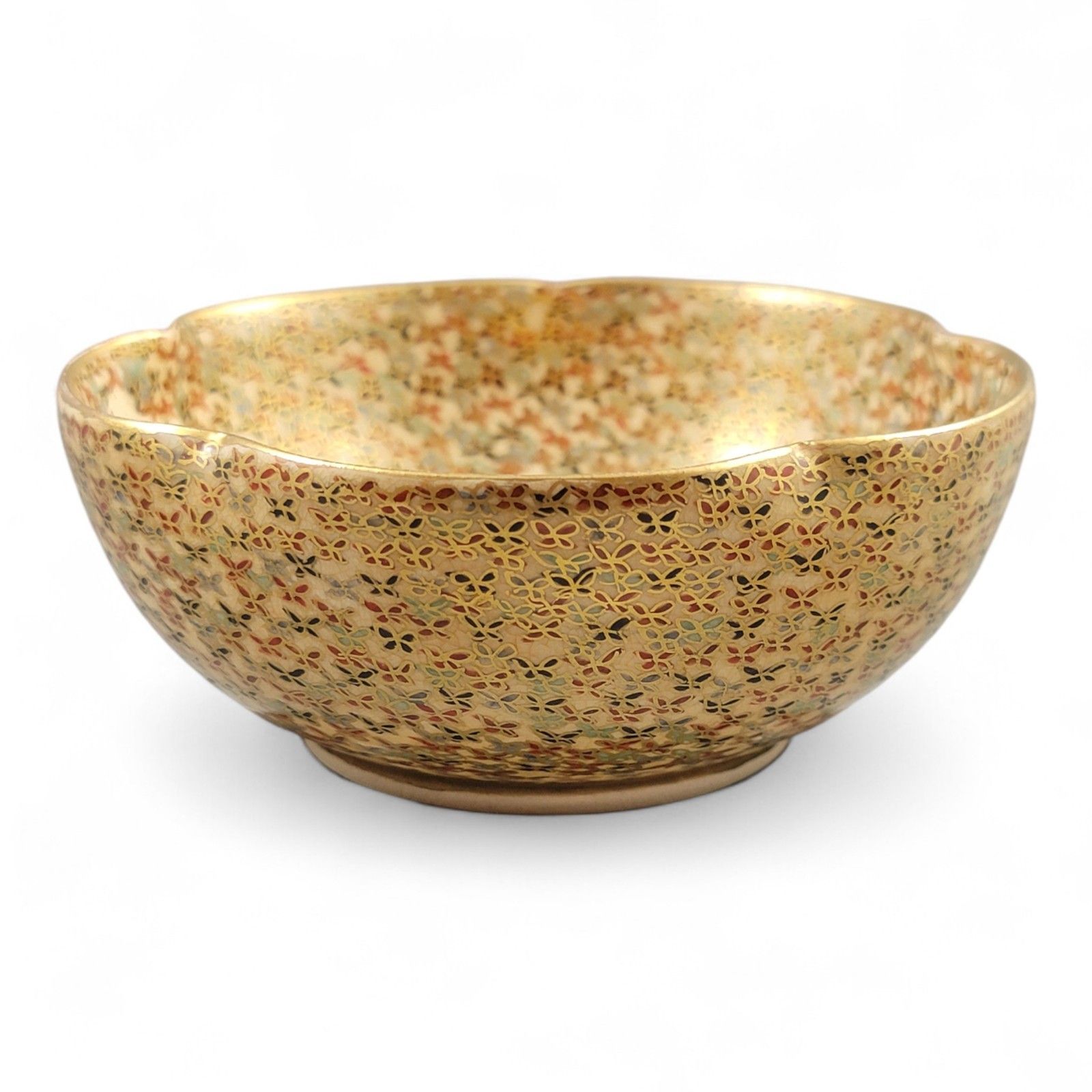 Antique Meiji Satsuma Hododa “Thousand Butterflies” Bowl, Shimazu Mark C. 1900 photo vinterior