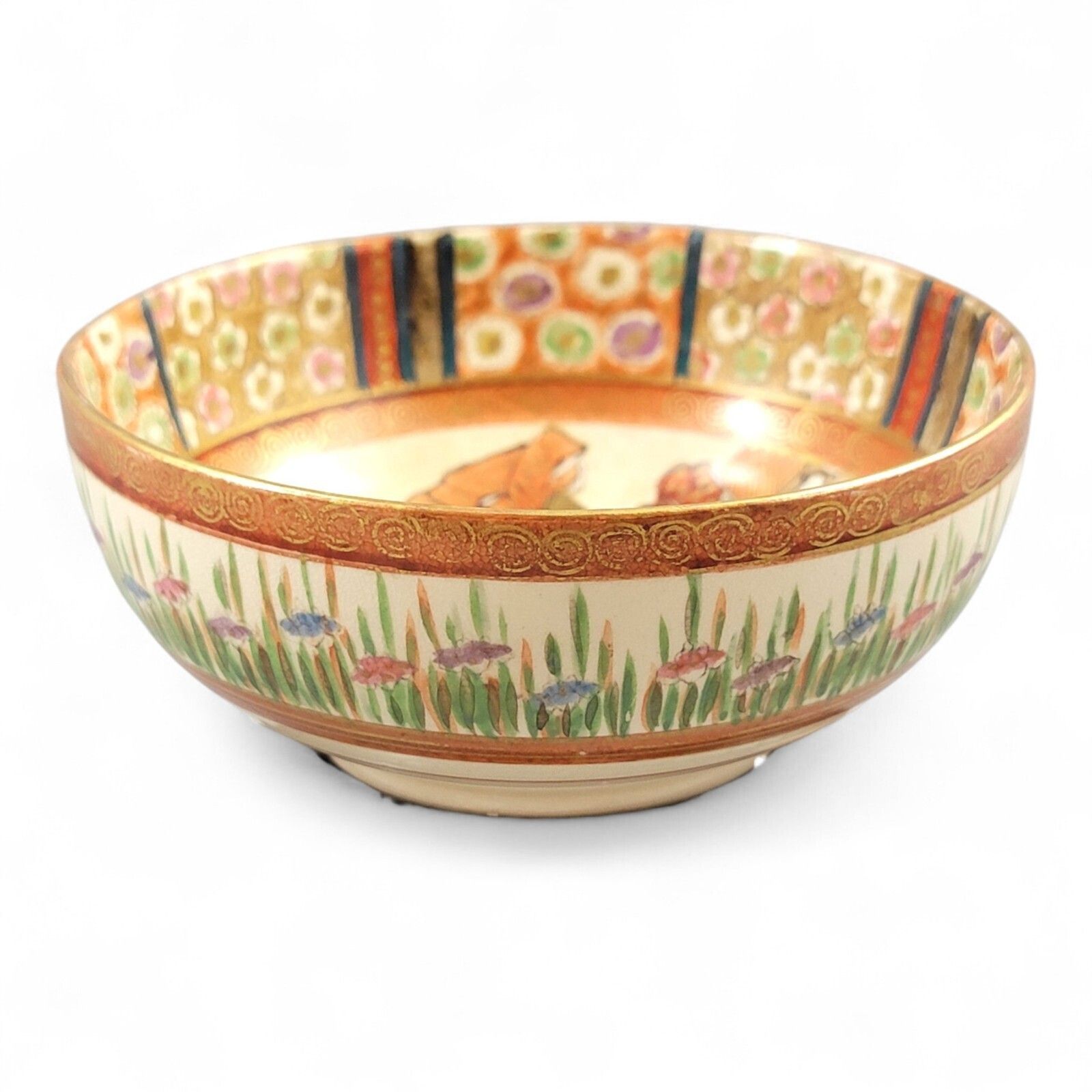 Antique Kyoto Satsuma Bowl “Bijin With Children Under Camellia Tree”, C.1890 photo 500.0