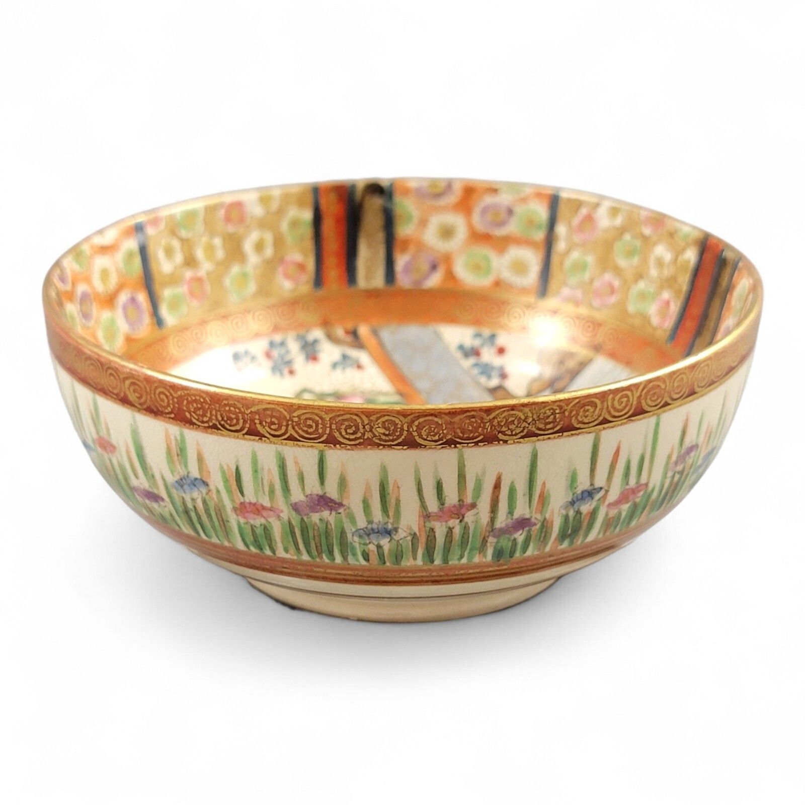 Antique Kyoto Satsuma Bowl “Bijin With Children Under Camellia Tree”, C.1890 photo vinterior