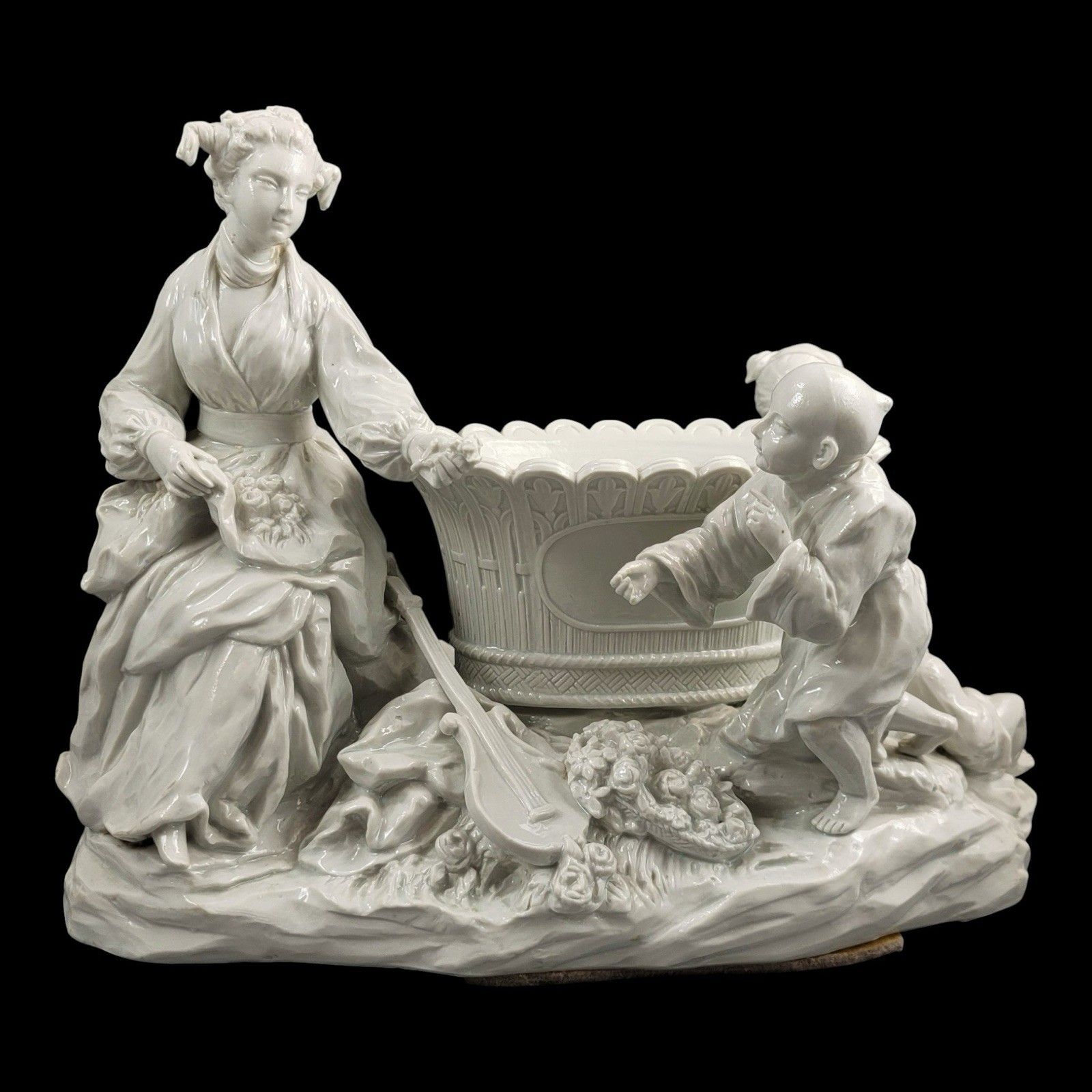 Home Decor Large French Soft Paste Chinoiserie Figure Group With Jardinière, C.1750–1760 photo