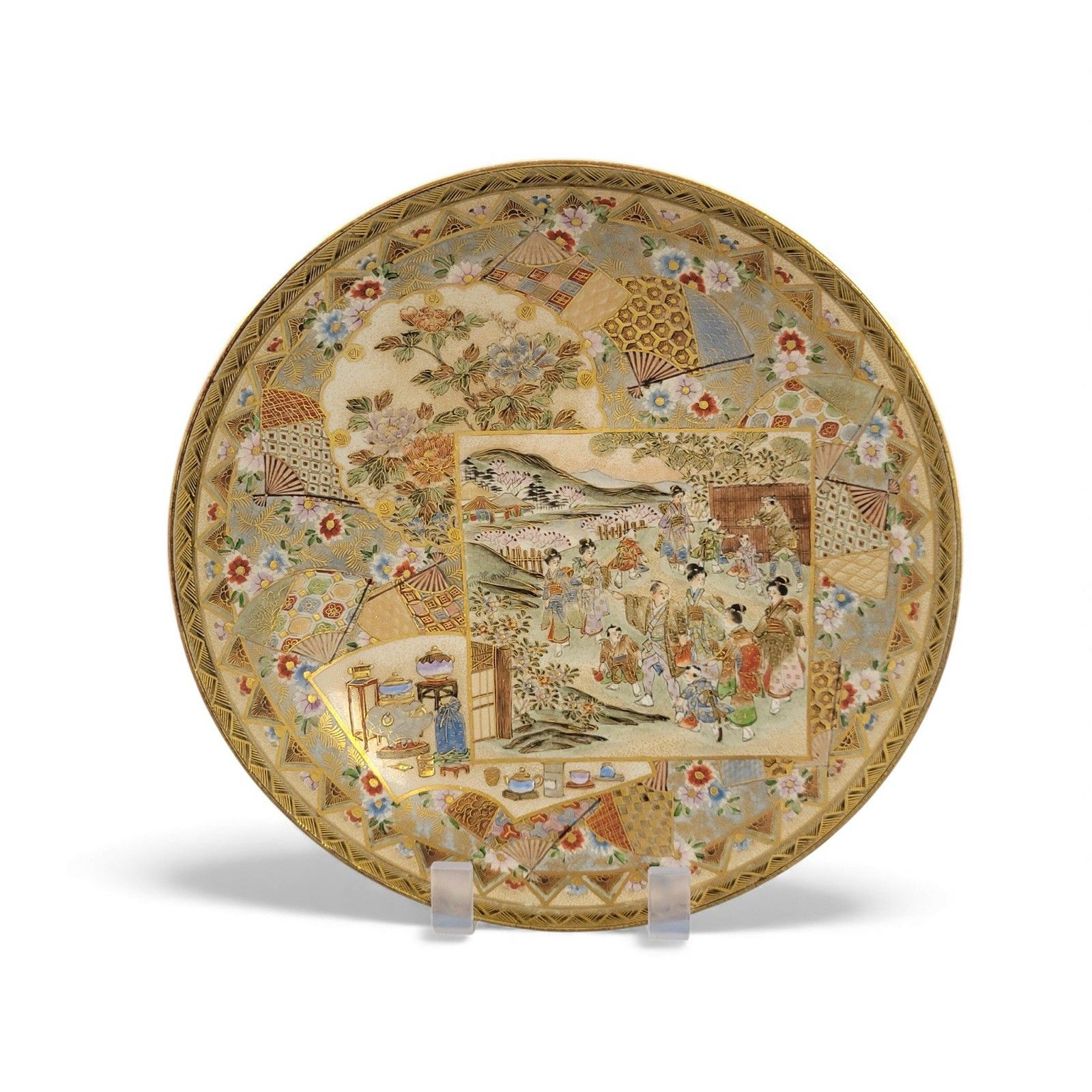 Pair Of Meiji Satsuma Dishes By Miyagawa (Makuzu) Kozan, Japanese Antique photo furniture