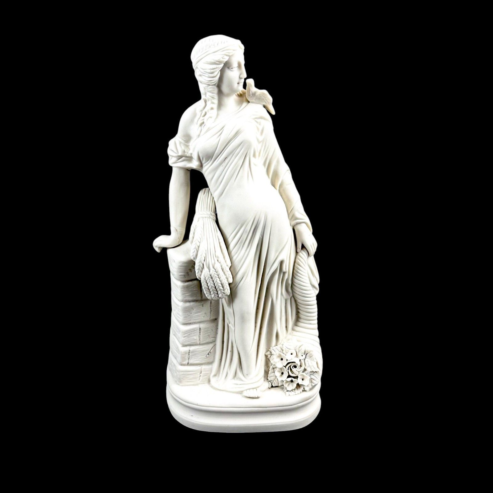 Antique Victorian Parian Ware Porcelain Neoclassical Figure, Late 19th Century photo furniture