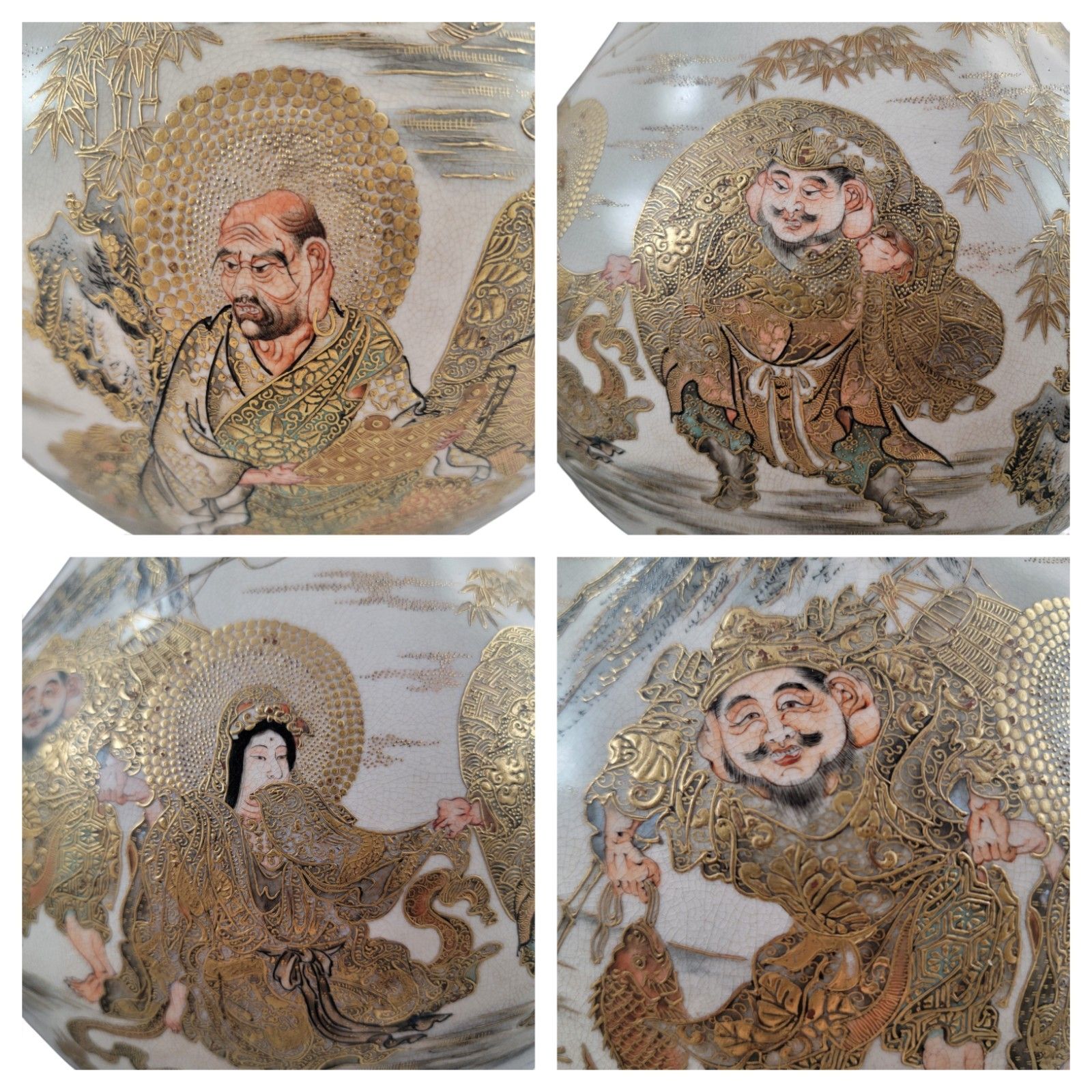 photo buy Antique Japanese Monumental Kyoto Satsuma Vase By Seiko En Chokei, Meiji Period