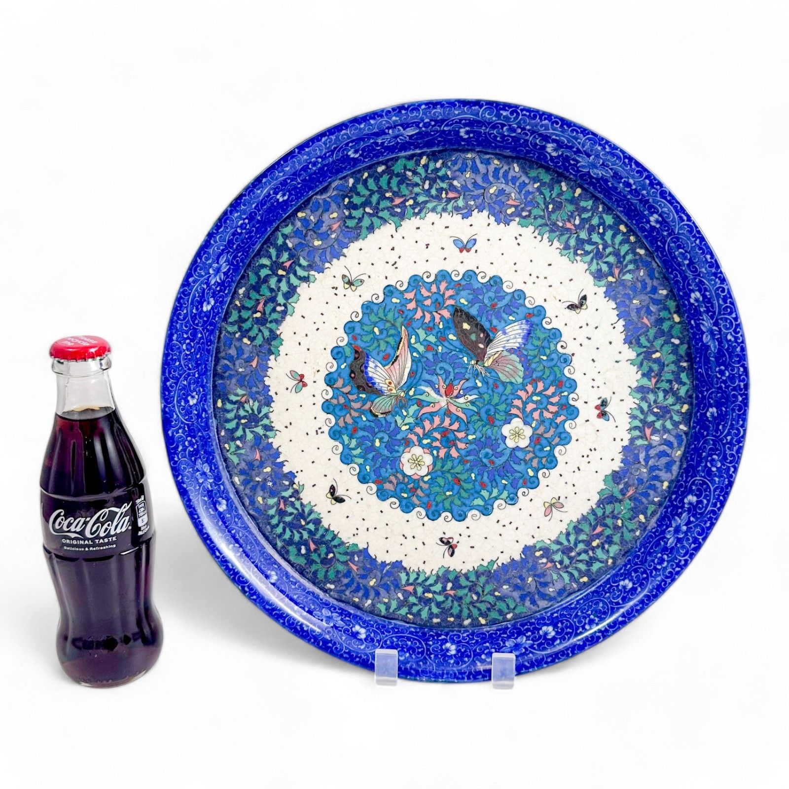 Home Decor Large Japanese Porcelain & Cloisonné Enamel Dish, Meiji Period, C. 1880s photo