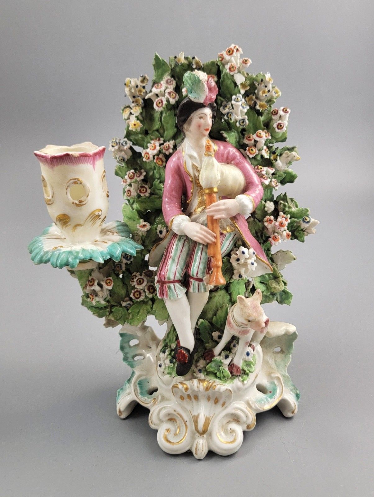 photo for sale Derby Pair Of Porcelain Candlestick Figures Musicians, C. 1765–1770