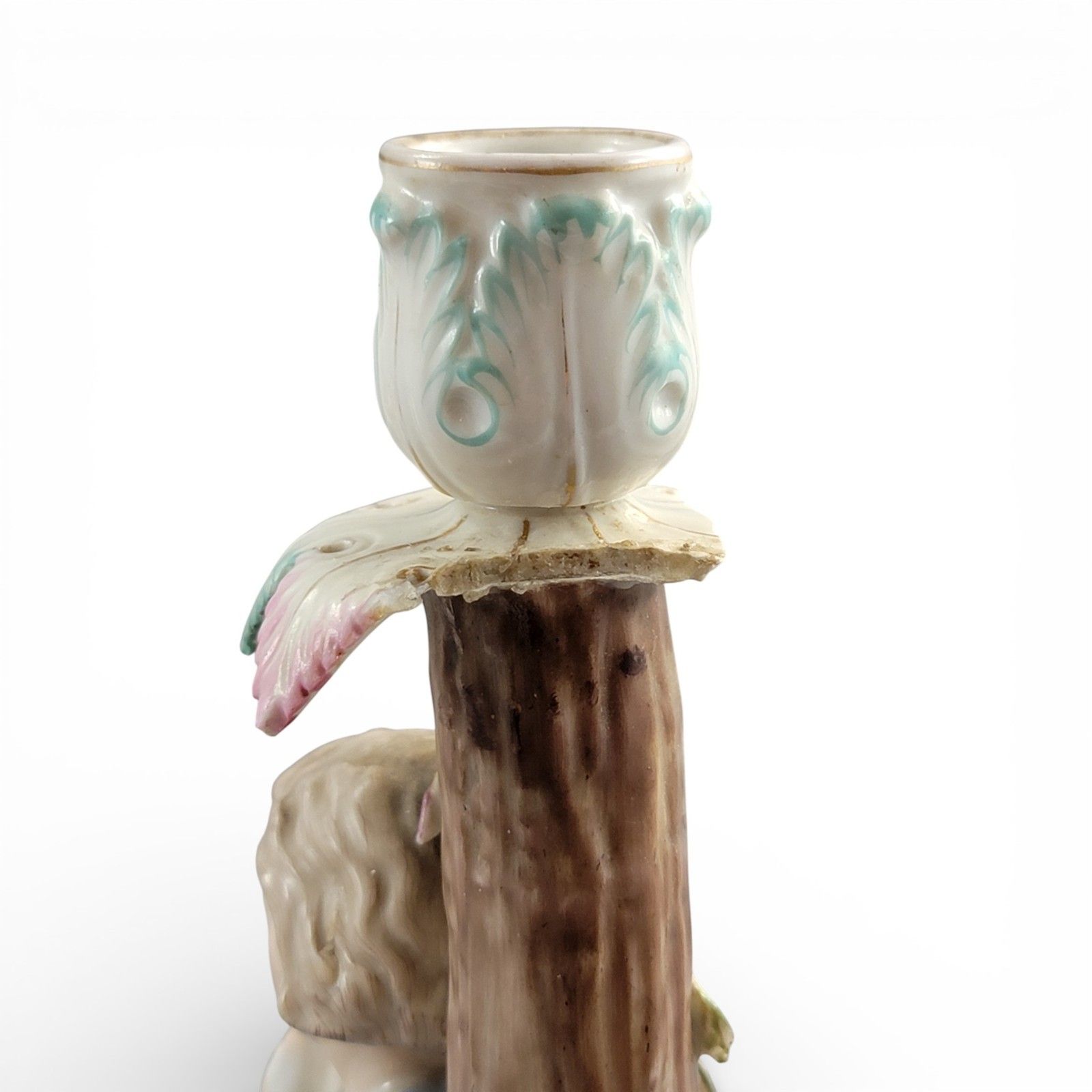 800.0 Large Sitzendorf Porcelain Figural Candlesticks Pair With Children And Animals photo