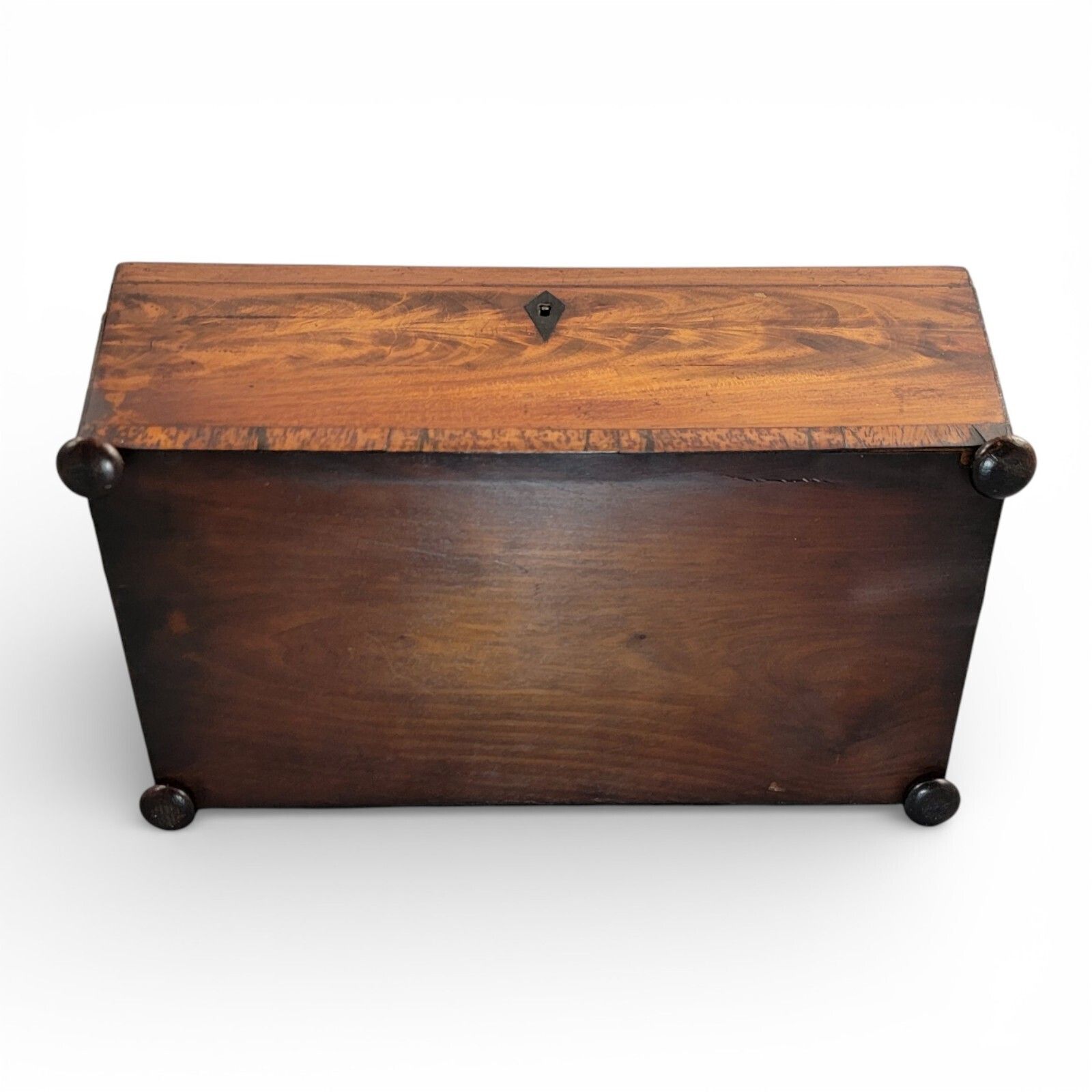 Home Decor Antique Regency Mahogany Tea Caddy With Cut Glass Bowl English C.1820 photo