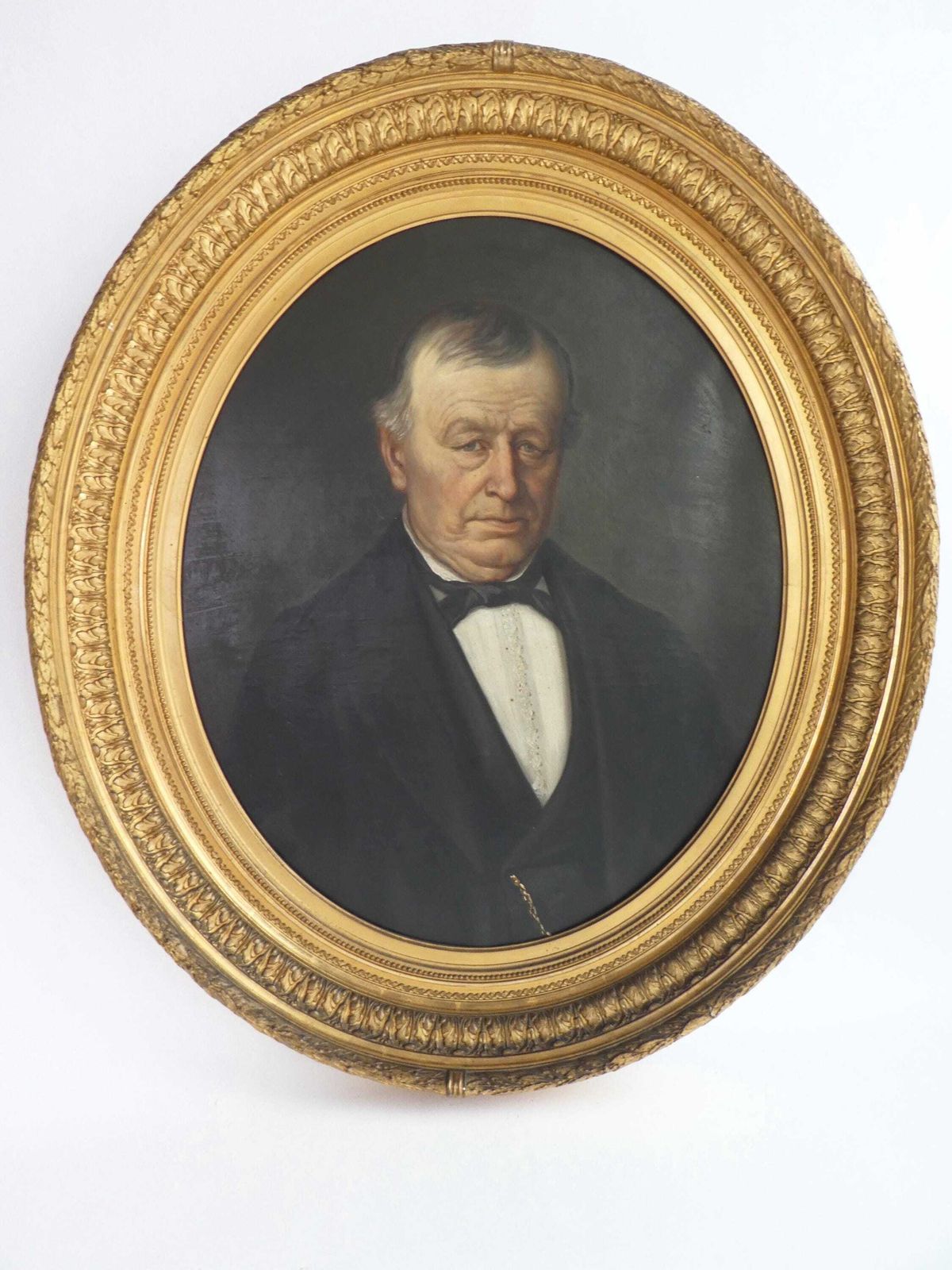Large 19th Century Male Portrait Oil On Canvas, Elegant Painting With Golden Frame photo 1814.0