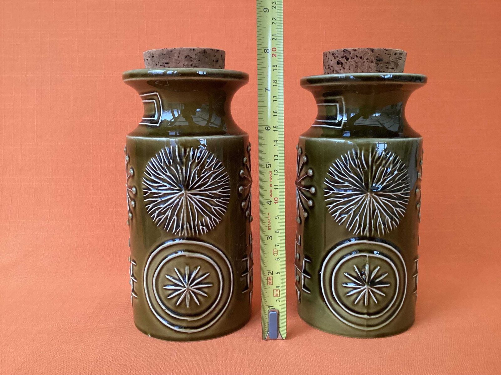 photo vinterior Pair Of Portmeirion Totem Storage Jars In Olive Green, Susan Williams Ellis Design