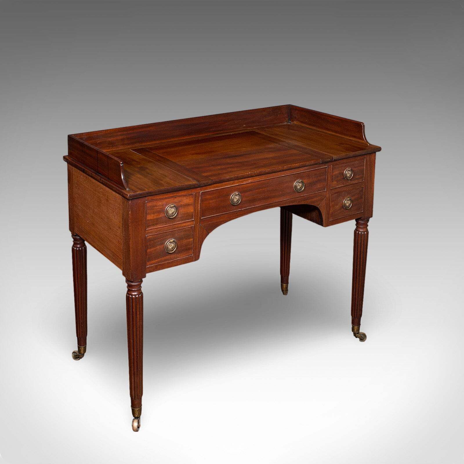 Antique Writing Table, English, Kneehole Desk, Home Office, Study, Regency, 1820 photo furniture