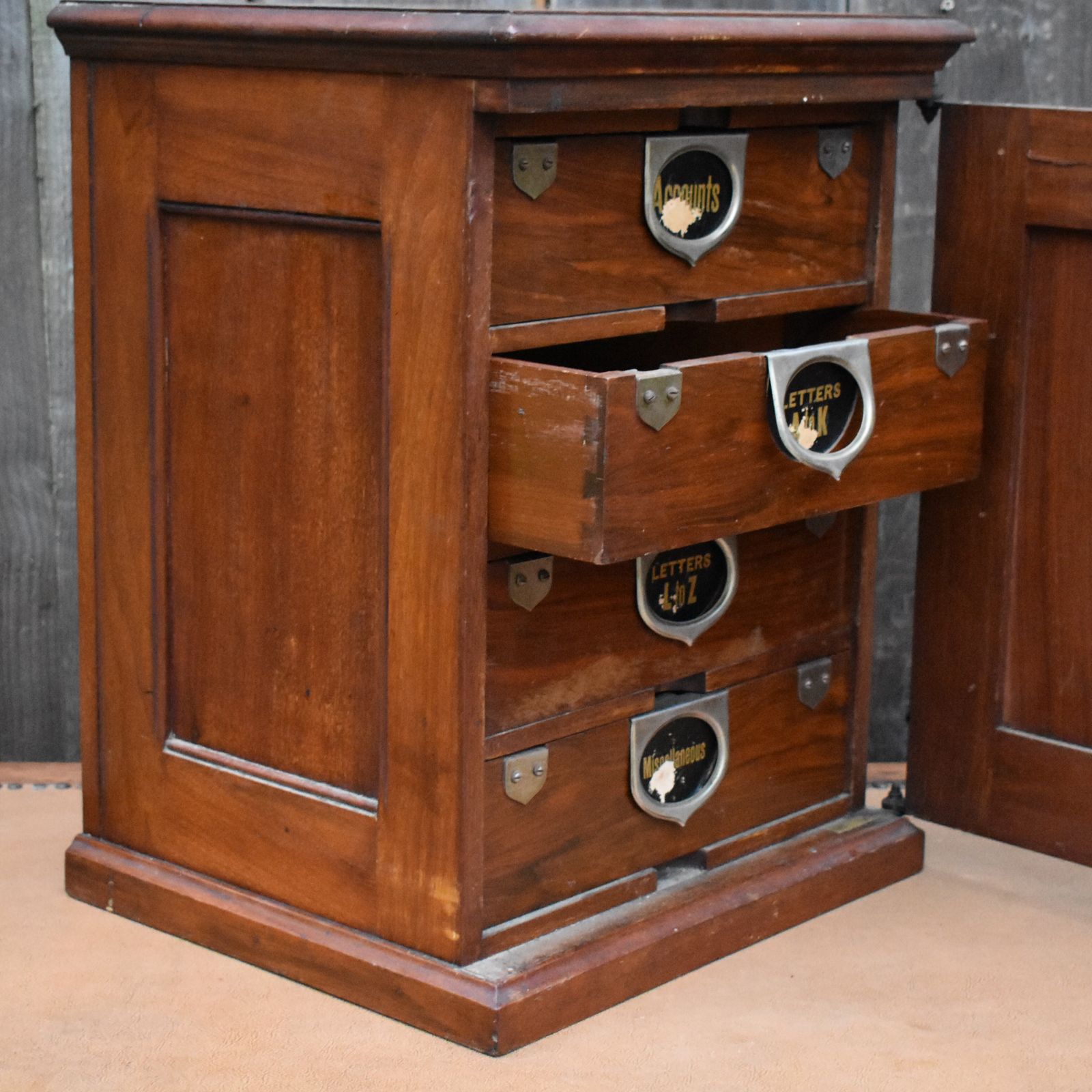 Antique Victorian Mahogany Amberg Letter Paper Filing Cabinet Bank Of Drawers photo for sale