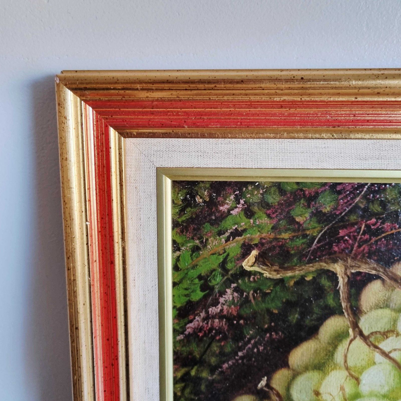 Vintage Original Still Life Oil Painting Of Fruit And Flowers Signed W Vincent photo Art