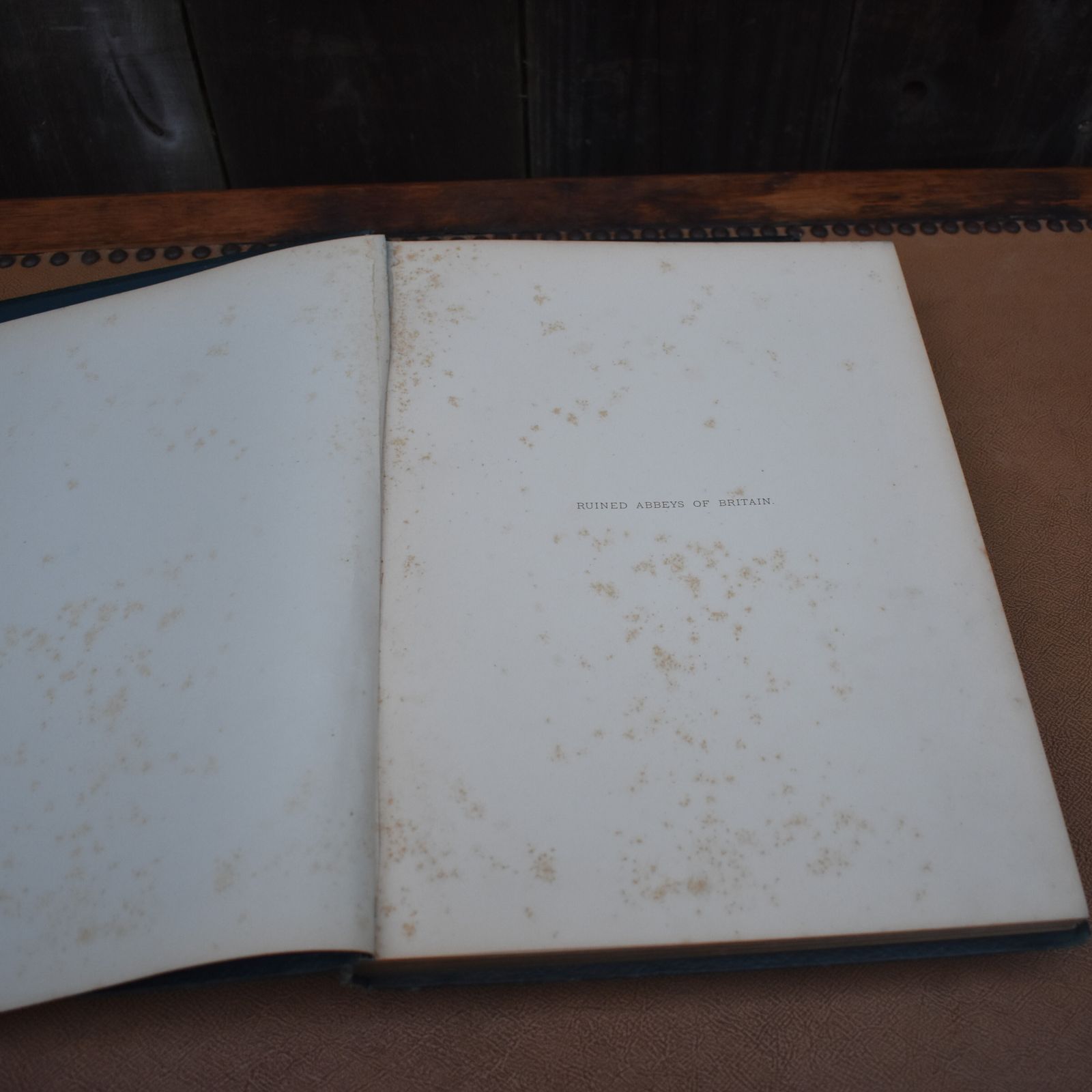 Antique Ruined Abbeys Of Britain Frederick Ross Colour Prints Af Lydon Book Pair photo vintage